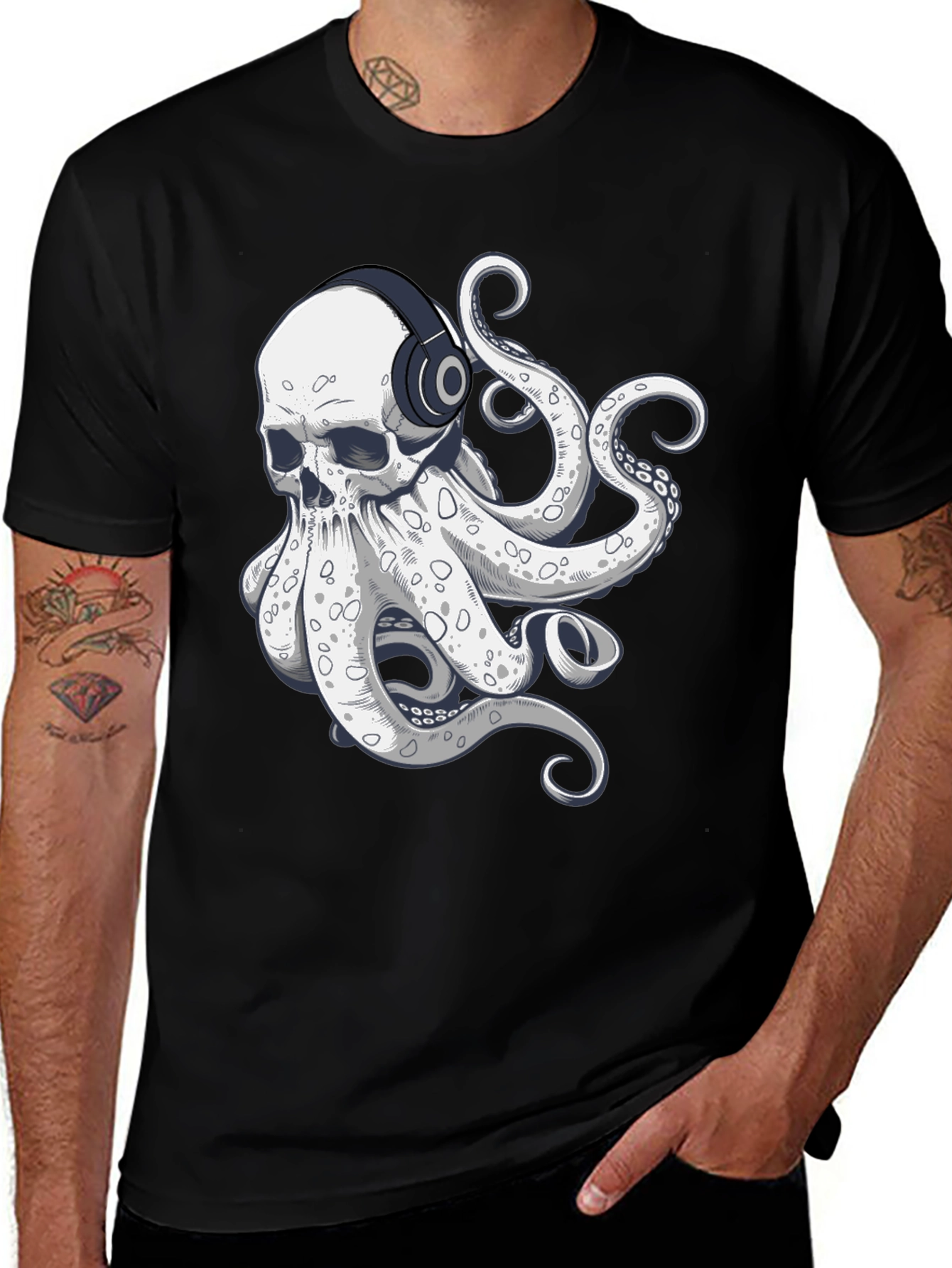 Variant 14 of Skull Octopus Graphic Tee