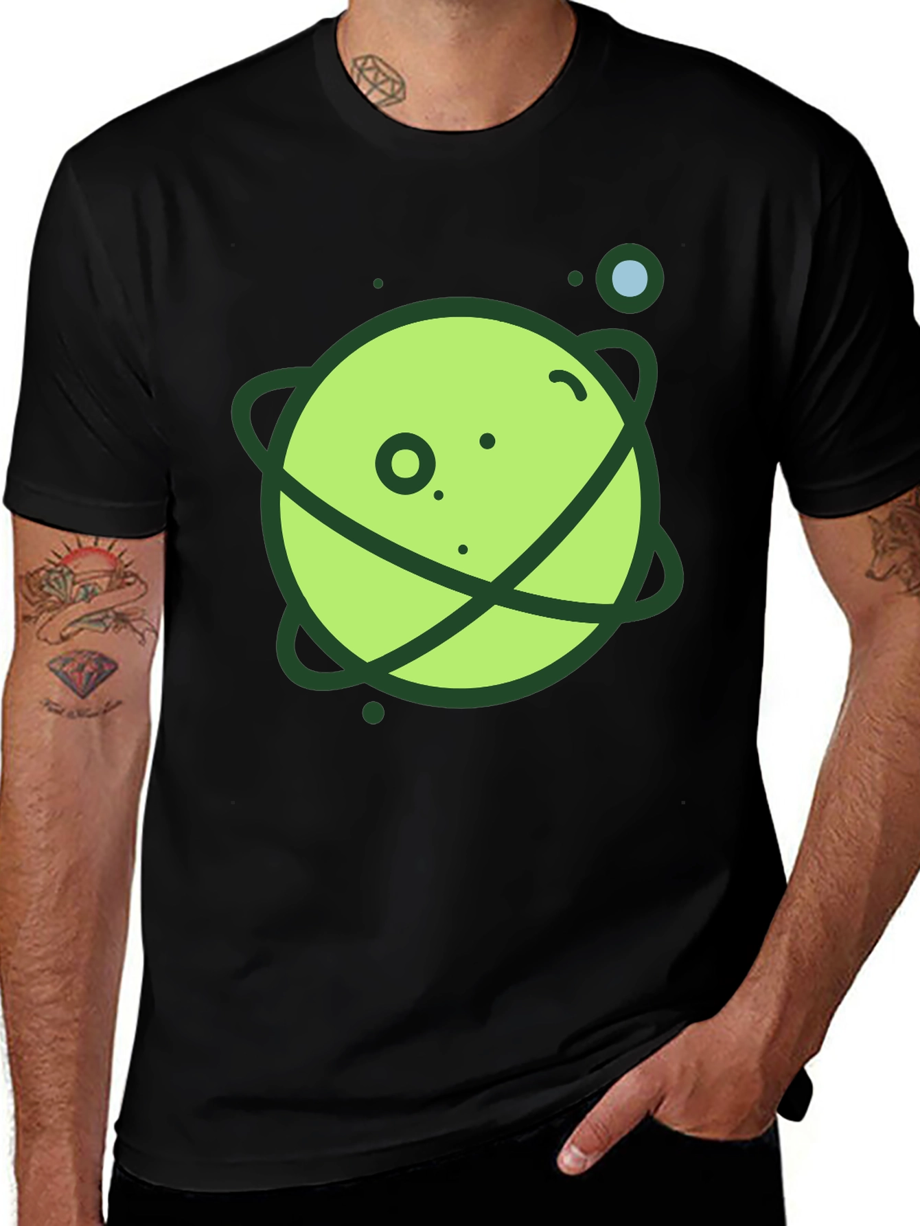 Variant 9 of Planet Graphic Black T-Shirt