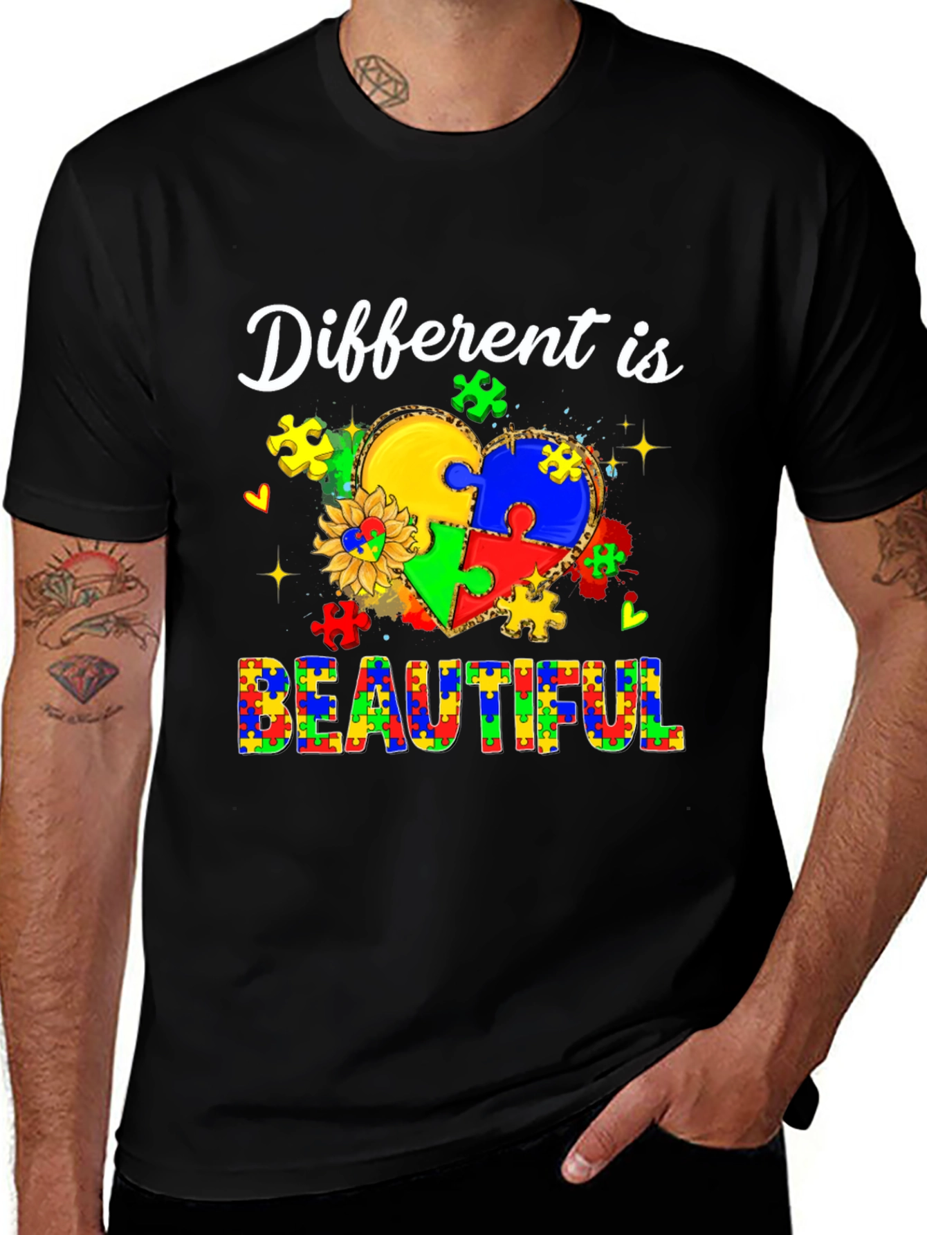 Variant 14 of Different Is Beautiful Autism Awareness T-Shirt
