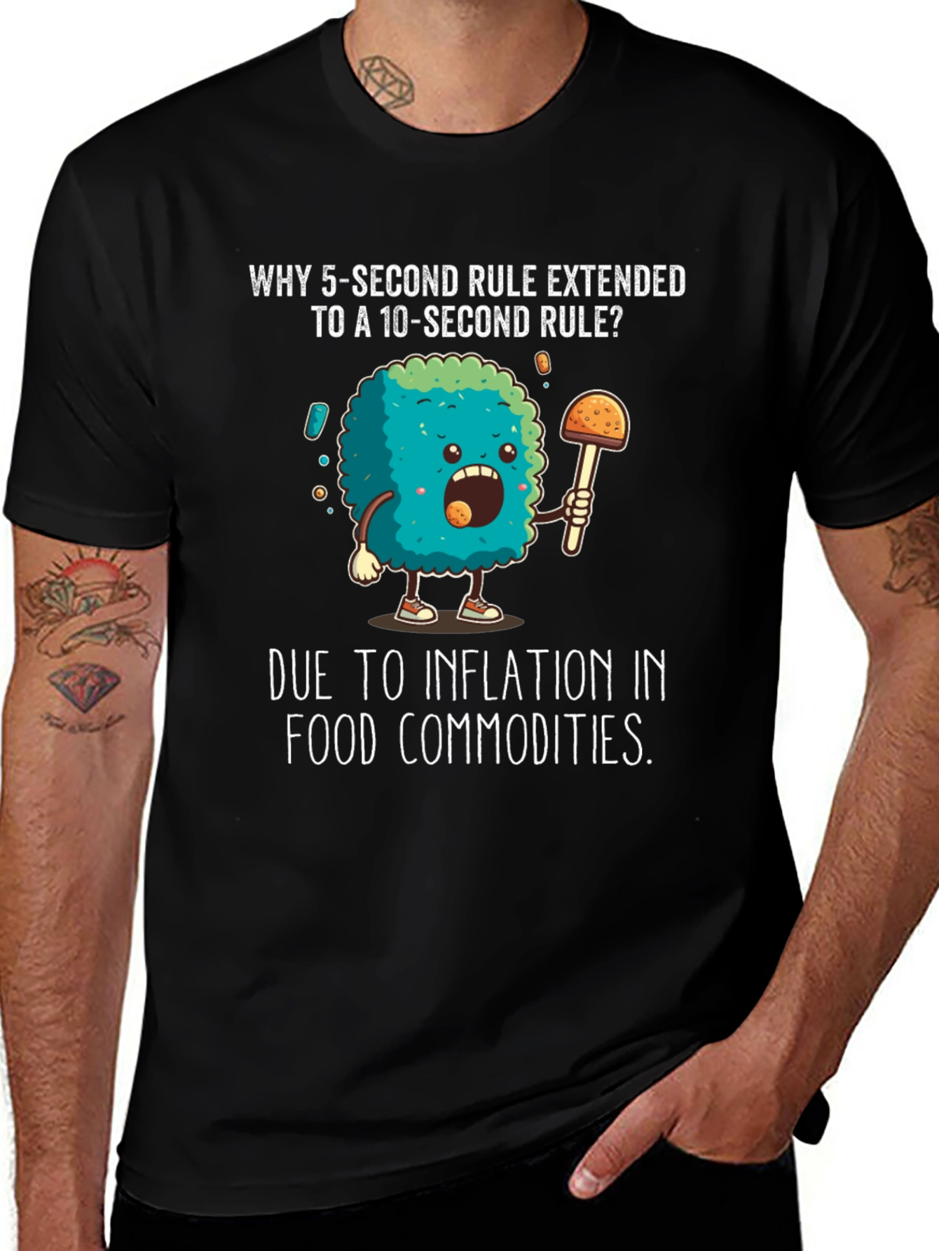 Variant 16 of Inflation Humor T-Shirt - 5-Second Rule Extended