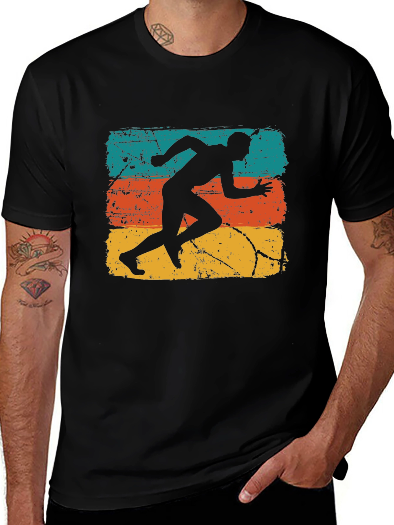 Variant 30 of Retro Runner Graphic Tee - Vintage Style T-Shirt