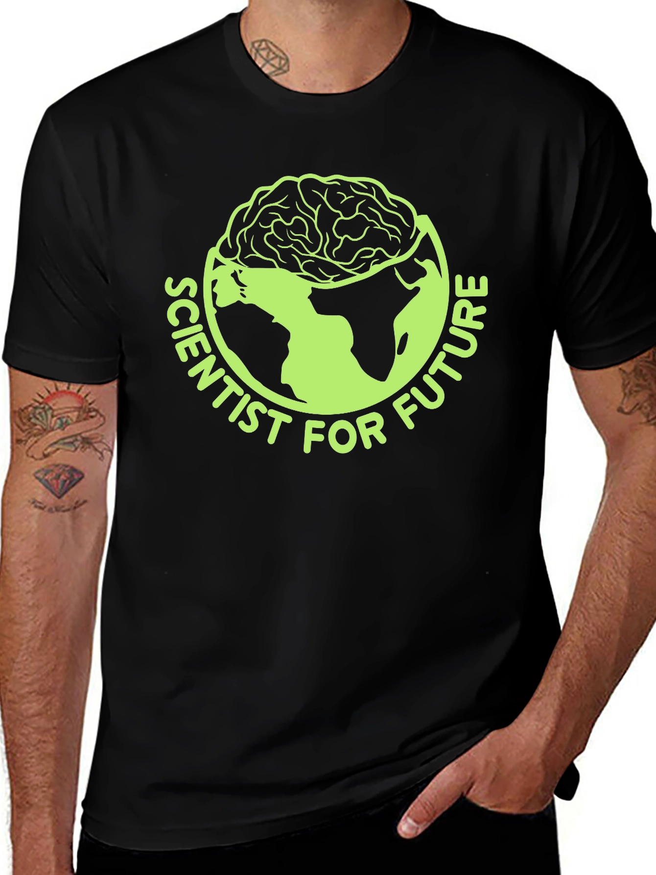 Variant 26 of Scientist for Future Brain Globe Graphic Tee
