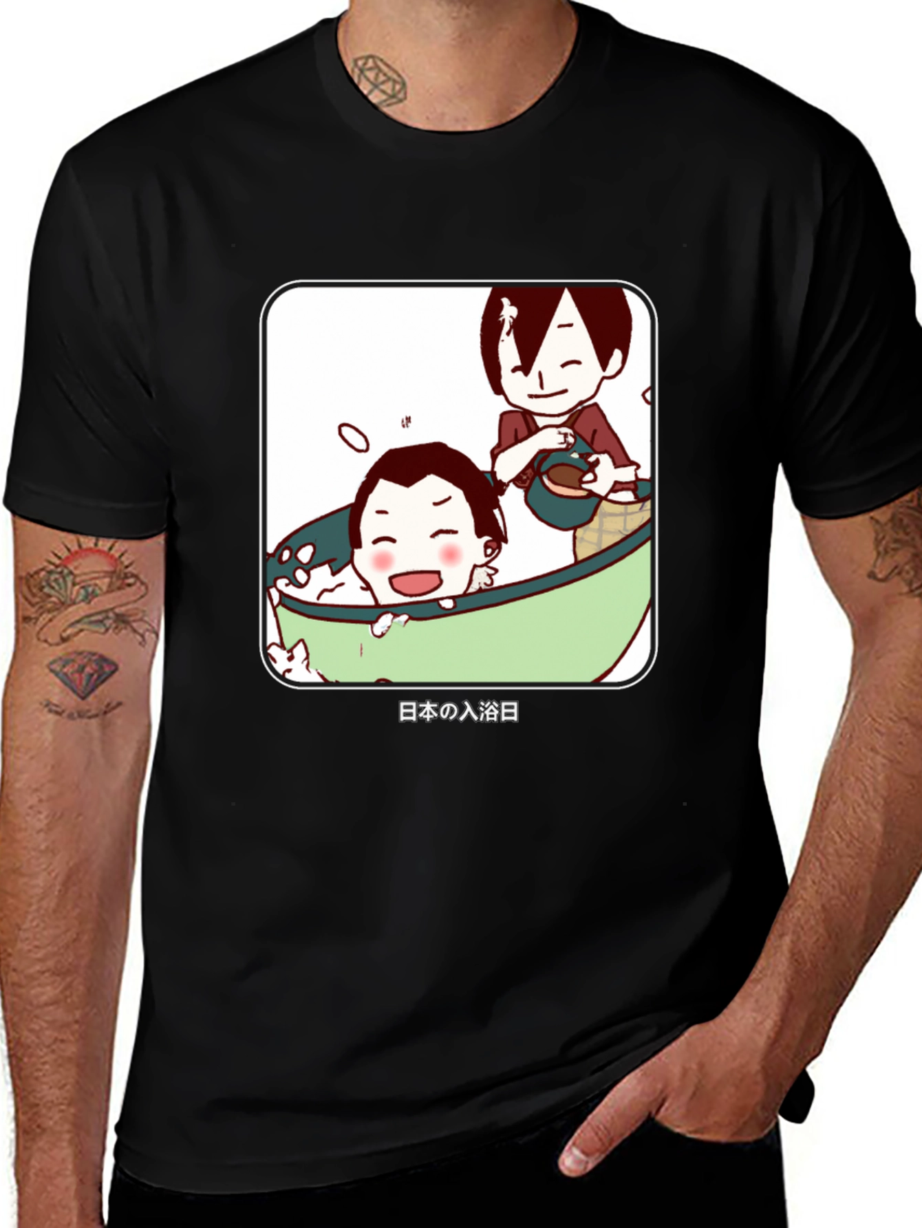 Variant 21 of Anime Bathing T-Shirt - Japanese Cartoon Style