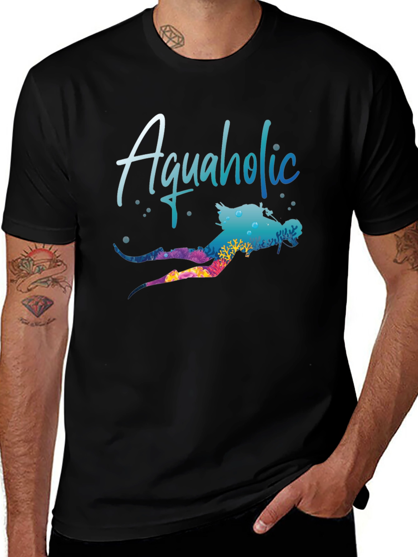 Variant 17 of Aquaholic Scuba Diving T-Shirt - Ocean Lover