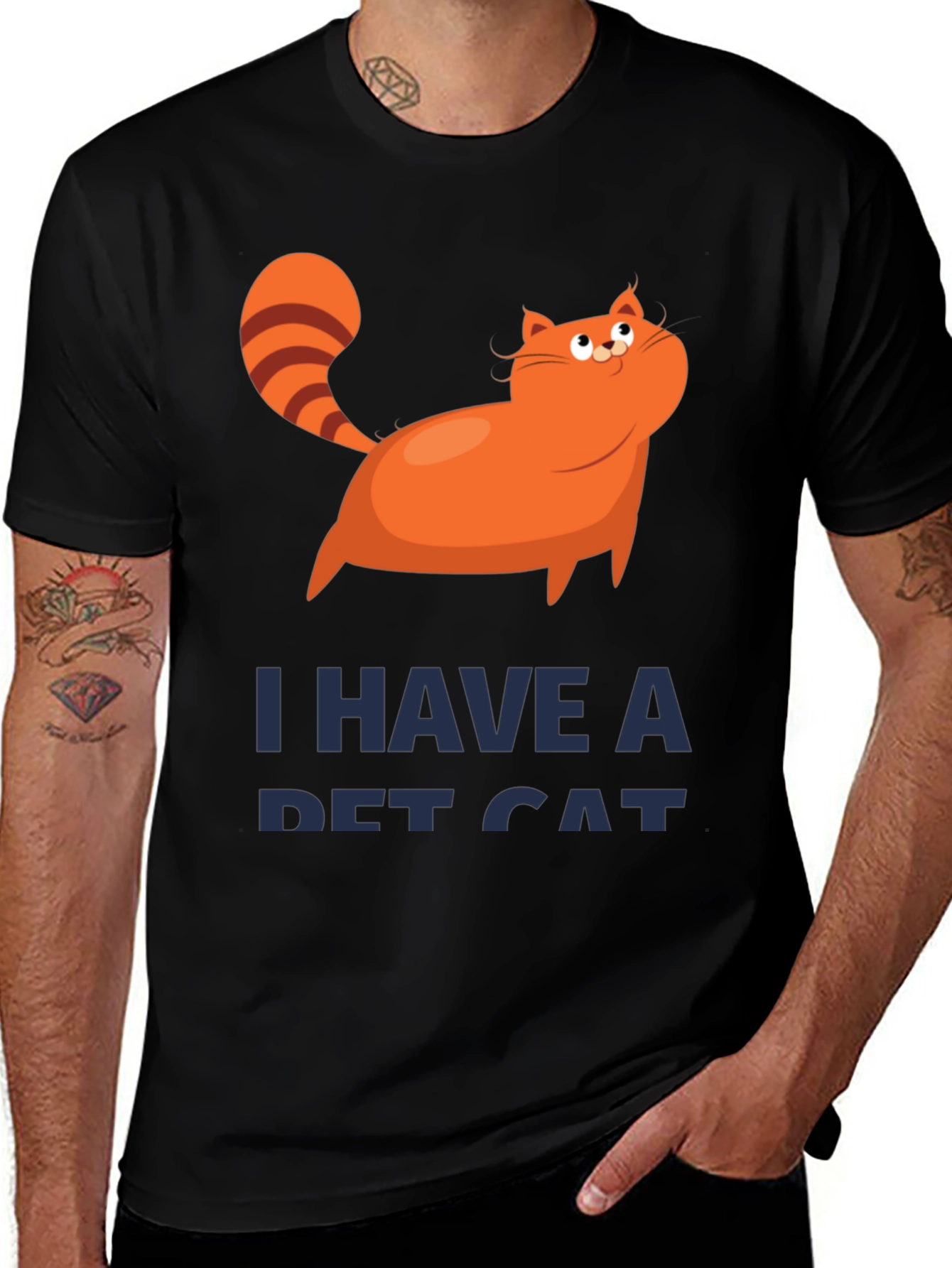 Cute Cartoon Cat T-Shirt - I Have a Pet Cat