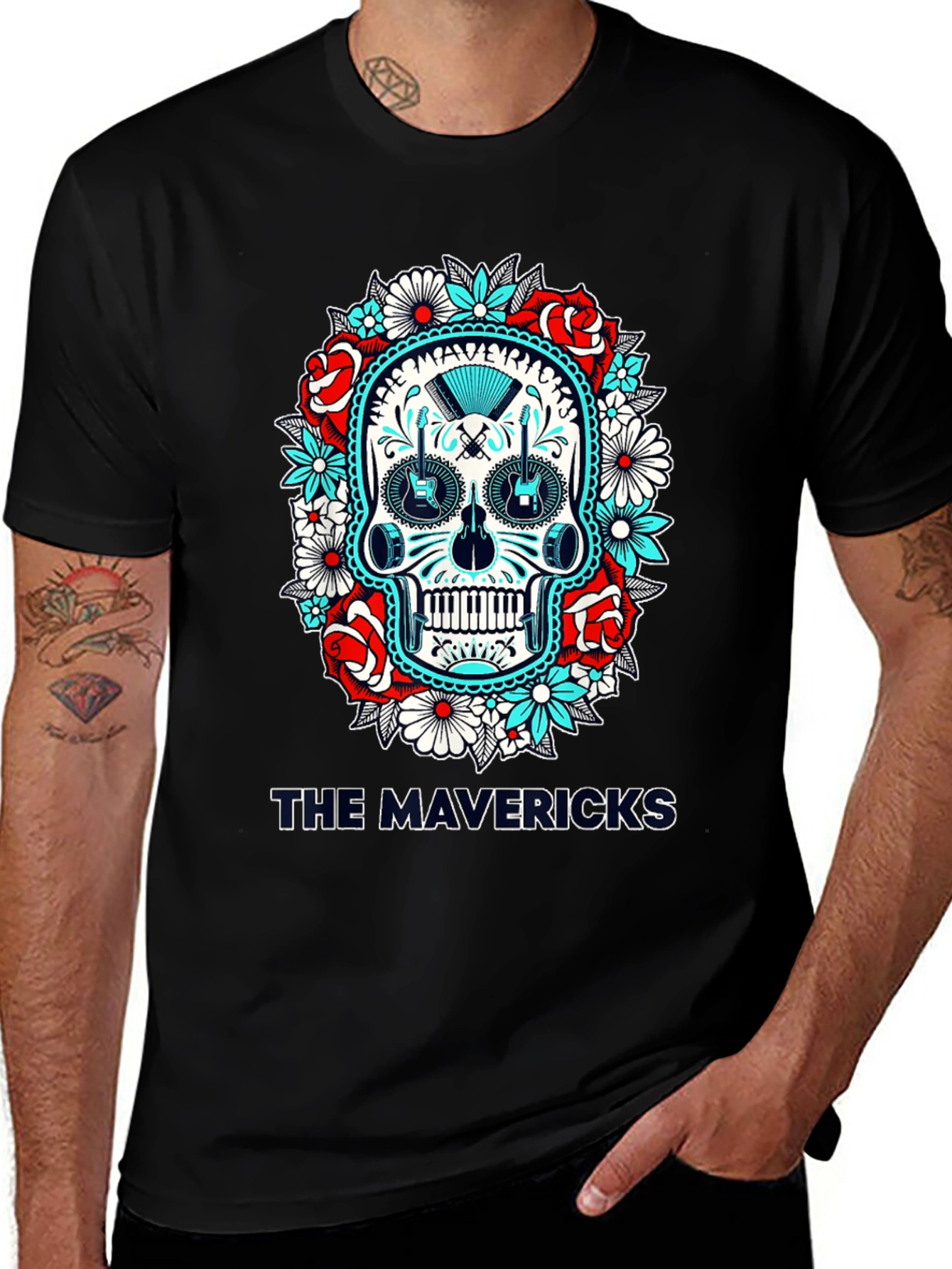 Variant 19 of The Mavericks Skull Graphic T-Shirt