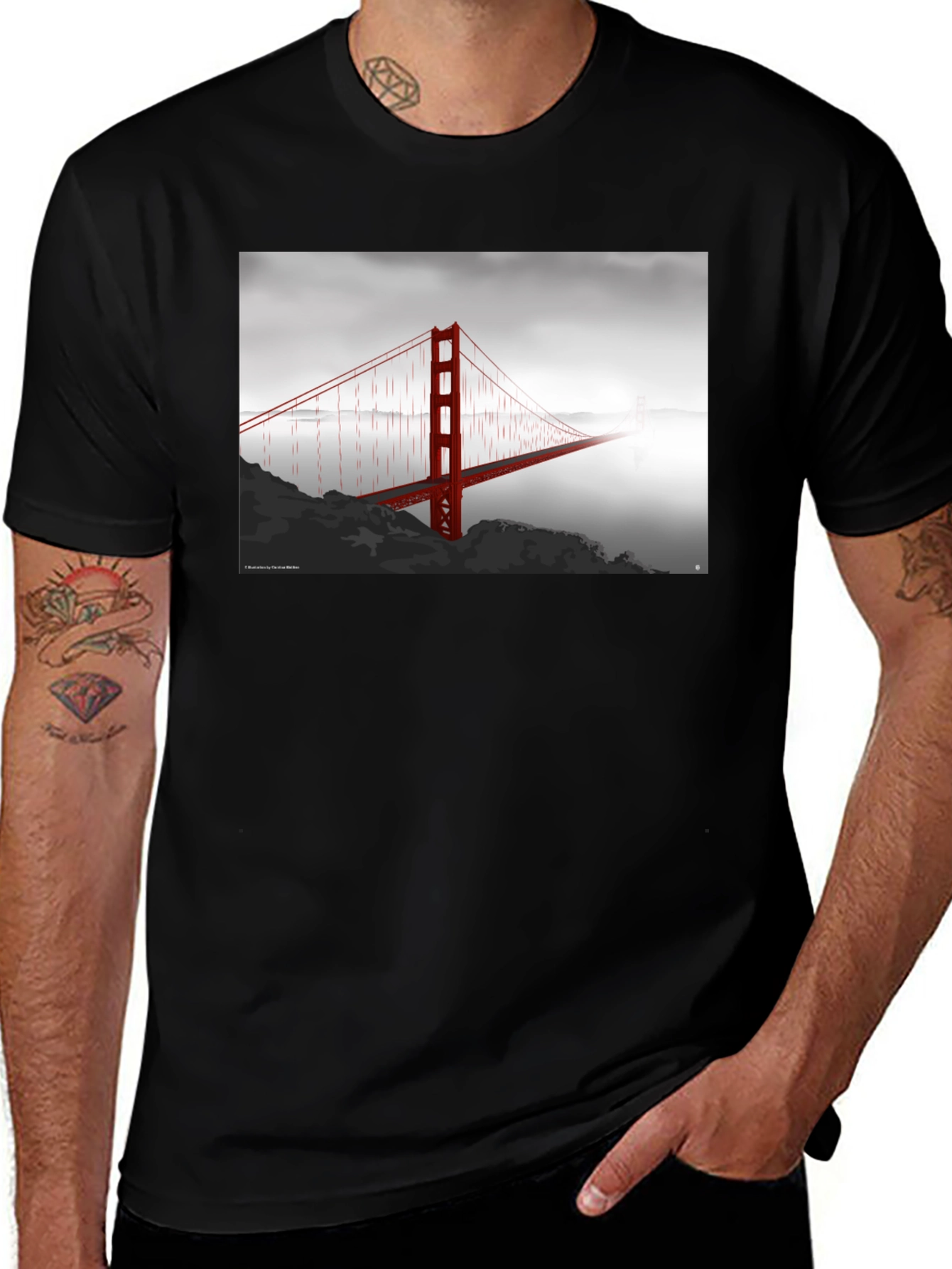 Variant 29 of Golden Gate Bridge Graphic Tee - Soft Cotton Blend
