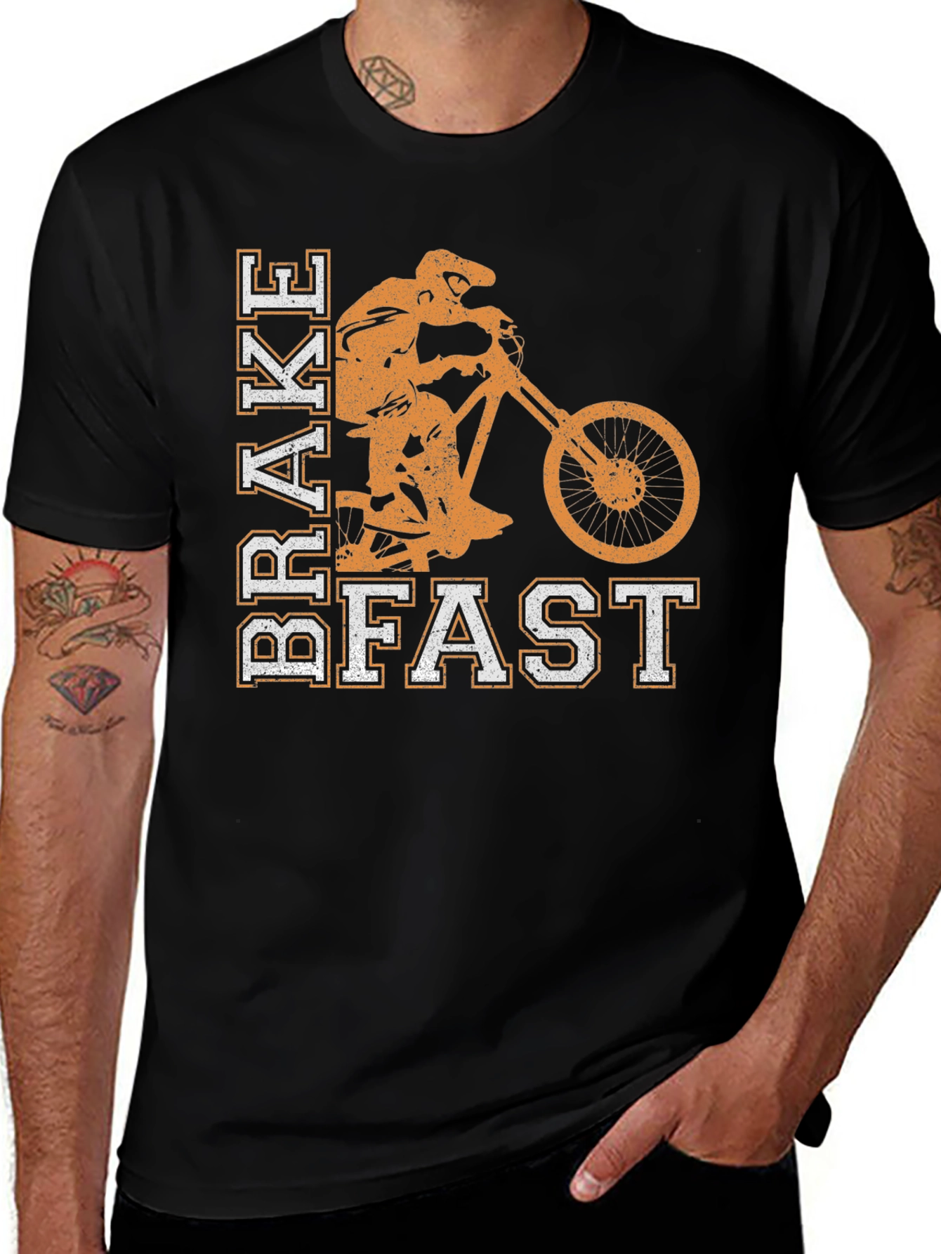 Variant 17 of Brake Fast Mountain Biking T-Shirt
