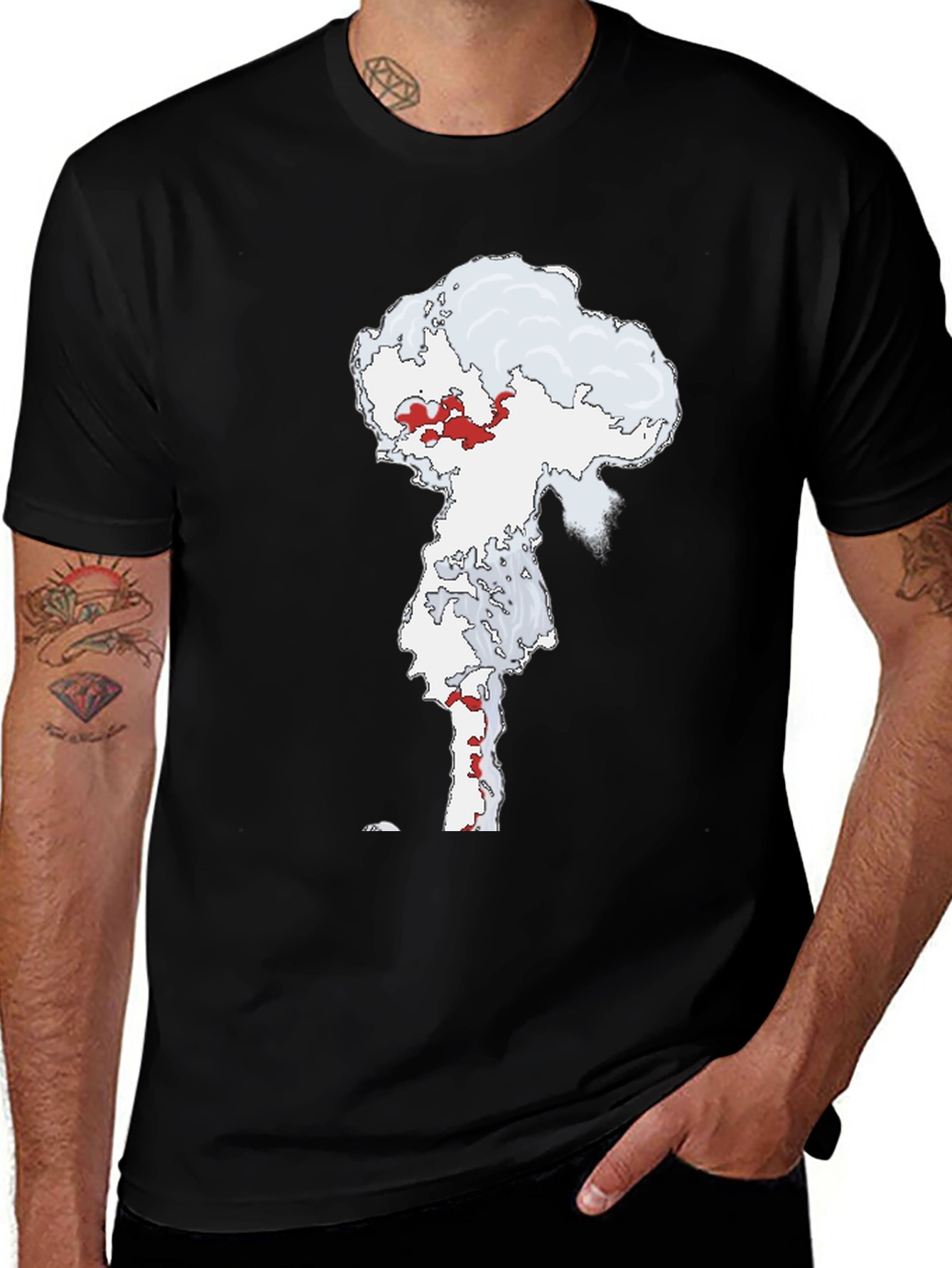 Variant 9 of Atomic Cloud Graphic Tee - Black Cotton Blend