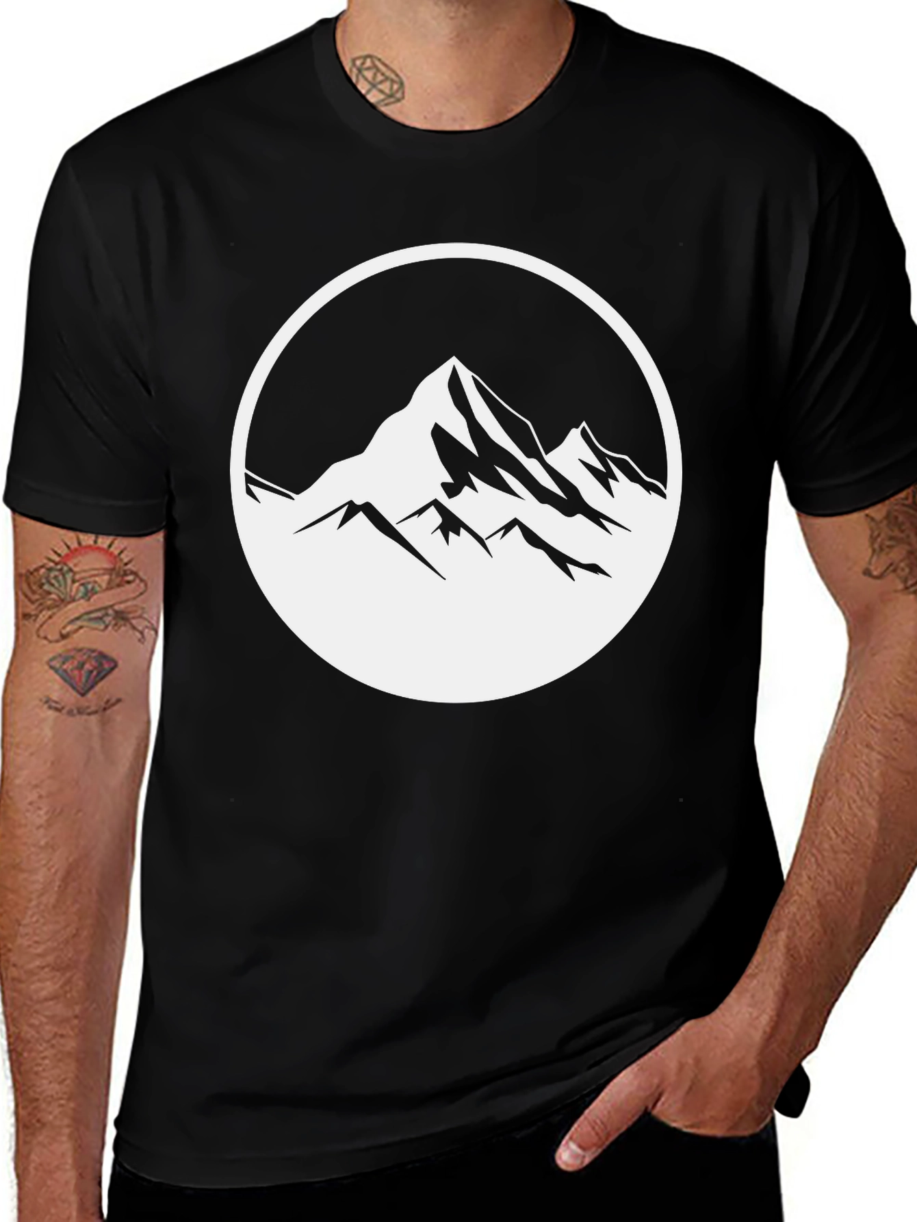Variant 16 of Mountain Peak Graphic Tee - Black