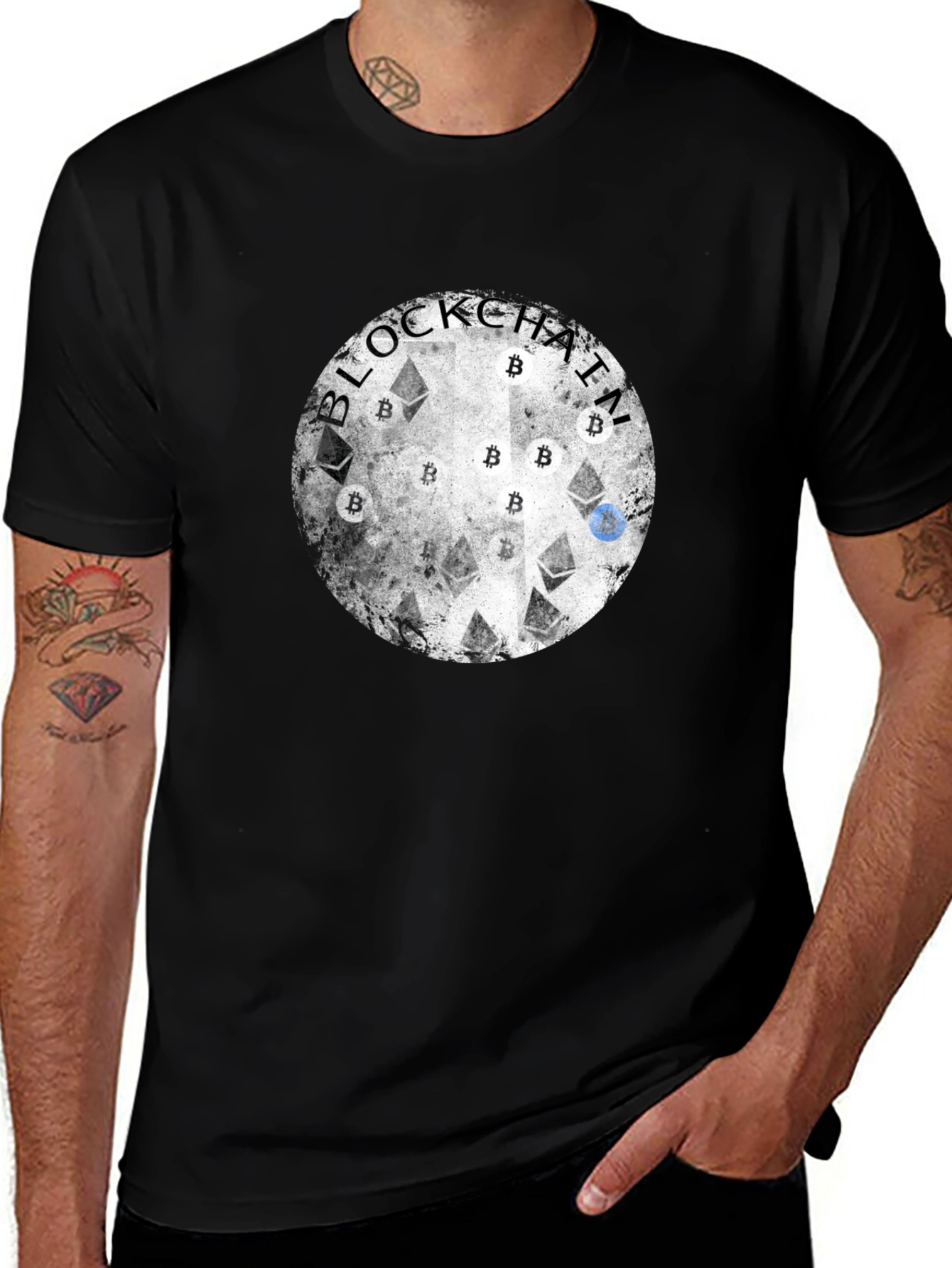 Variant 25 of Blockchain Crypto Bitcoin Ethereum T-Shirt