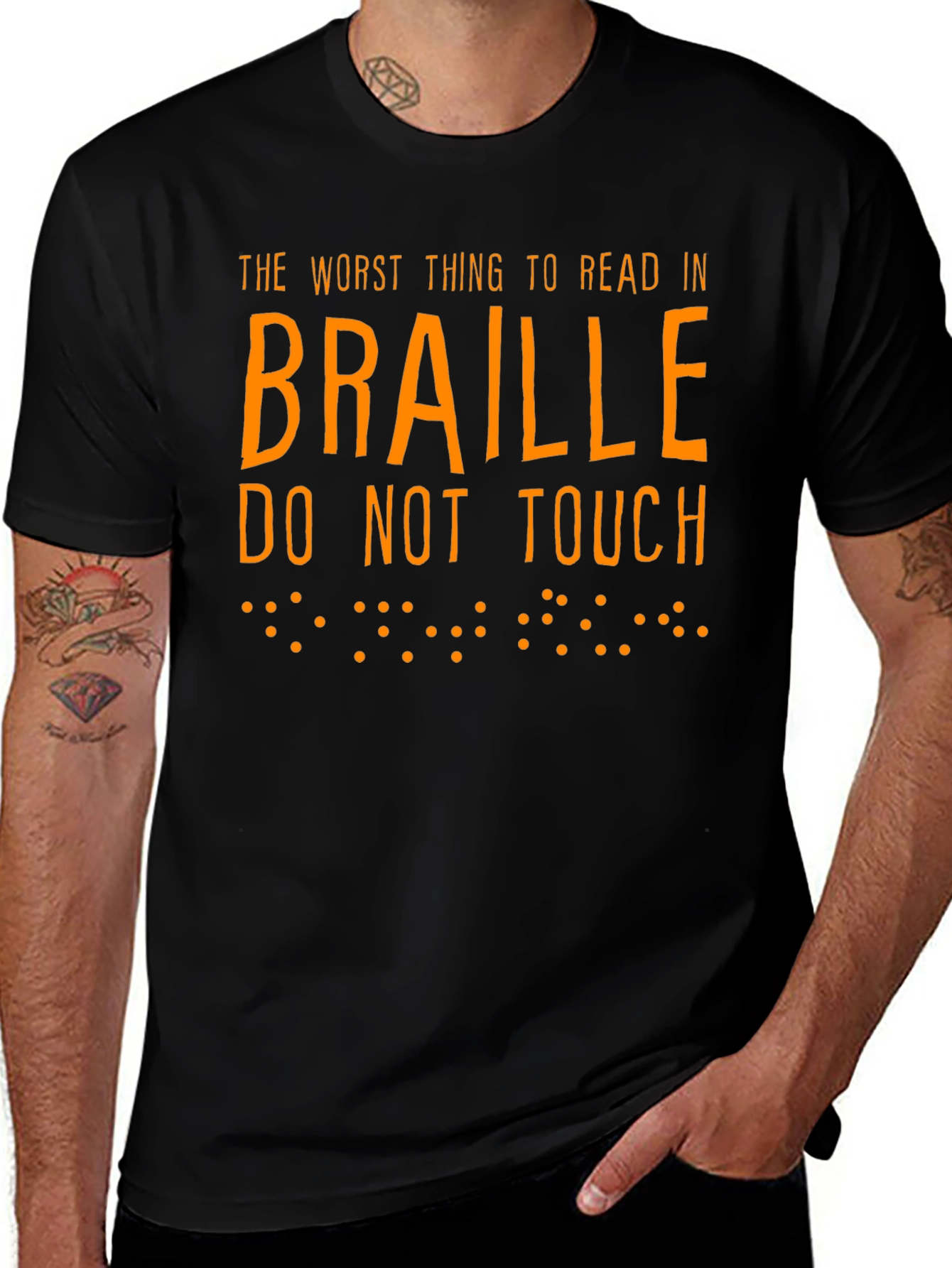 Variant 24 of Funny Braille T-Shirt: The Worst Thing To Read