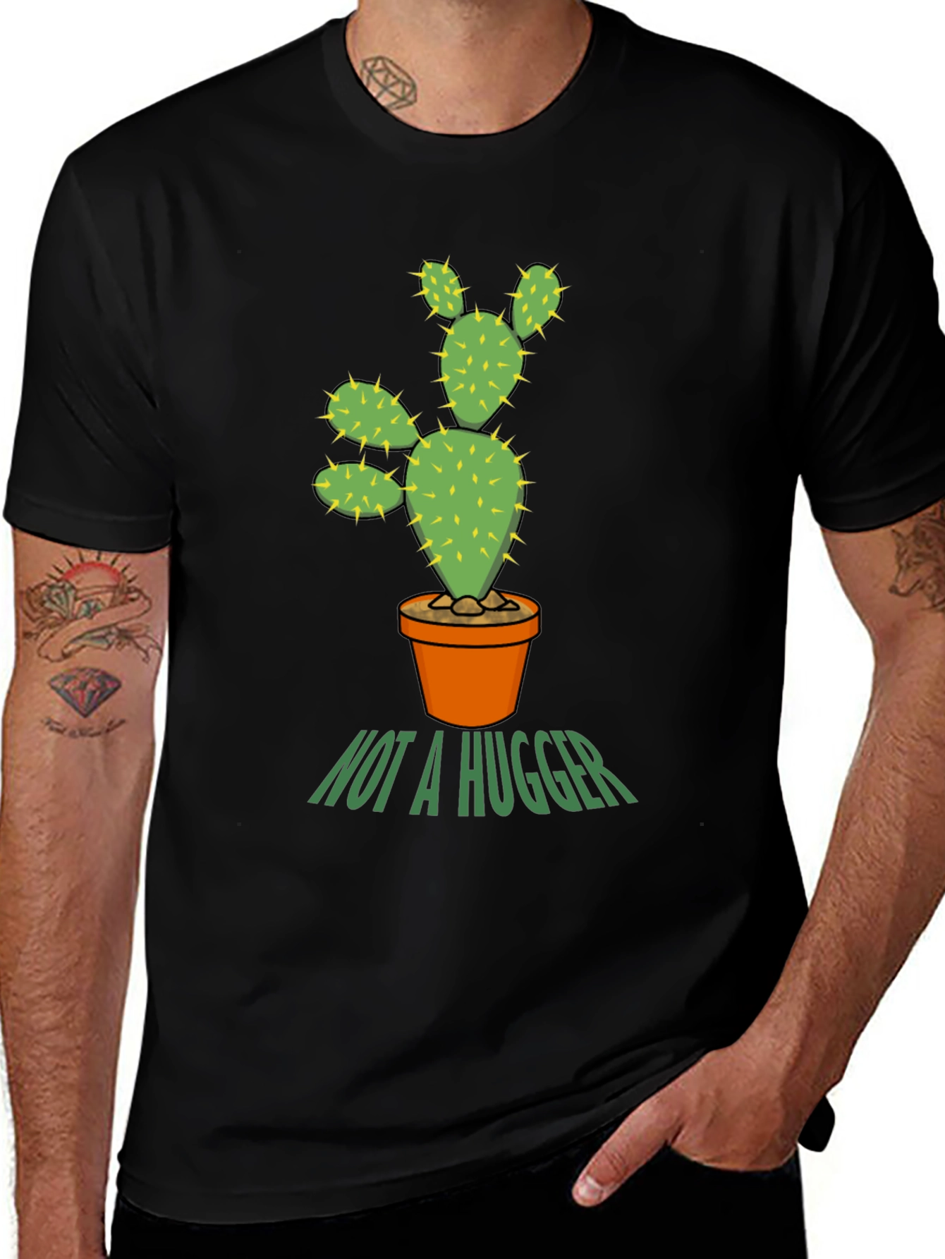 Not a Hugger Cactus Graphic Tee - Unisex