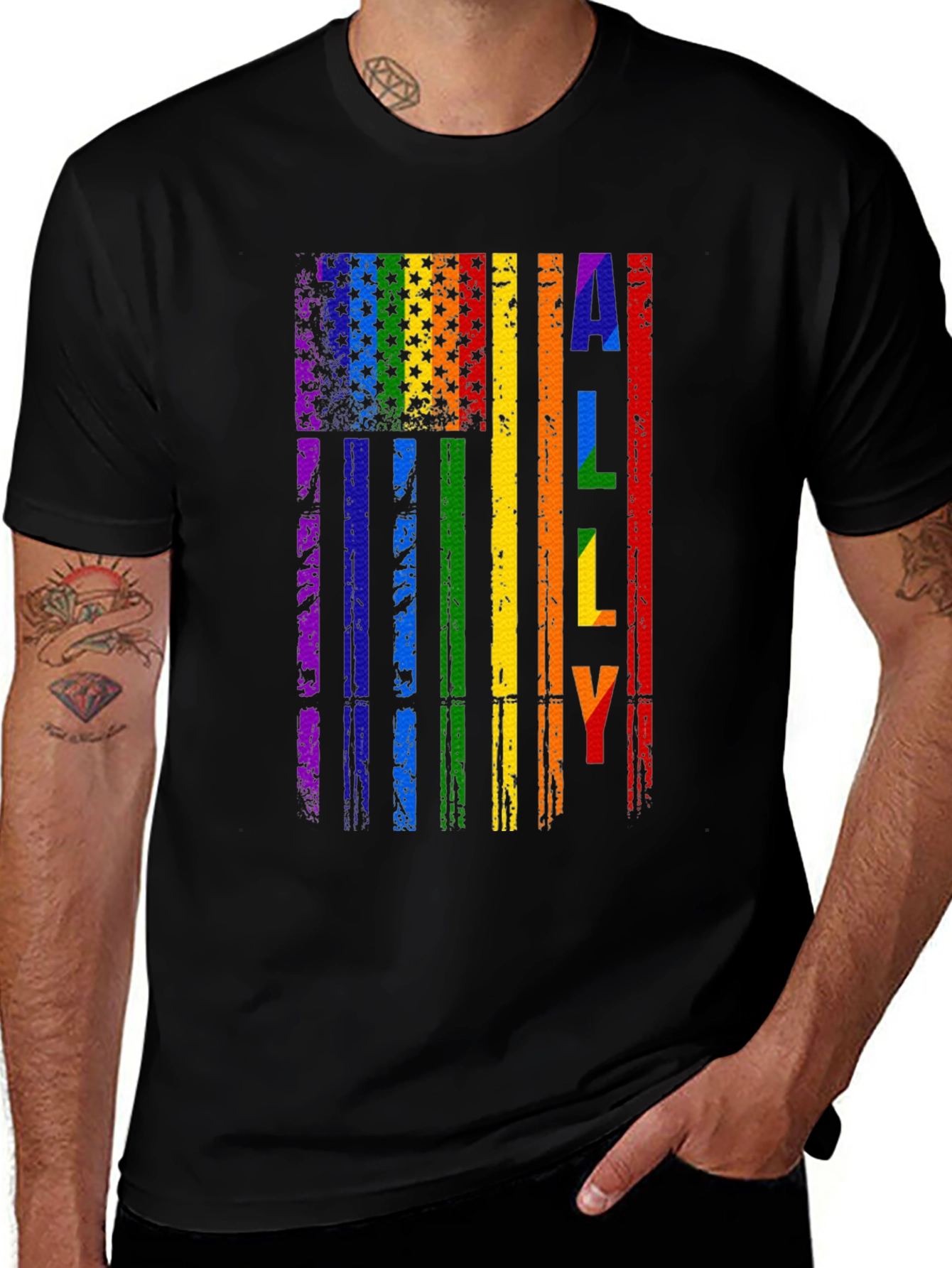 Variant 26 of Ally Pride Flag T-Shirt - LGBTQ+ Support