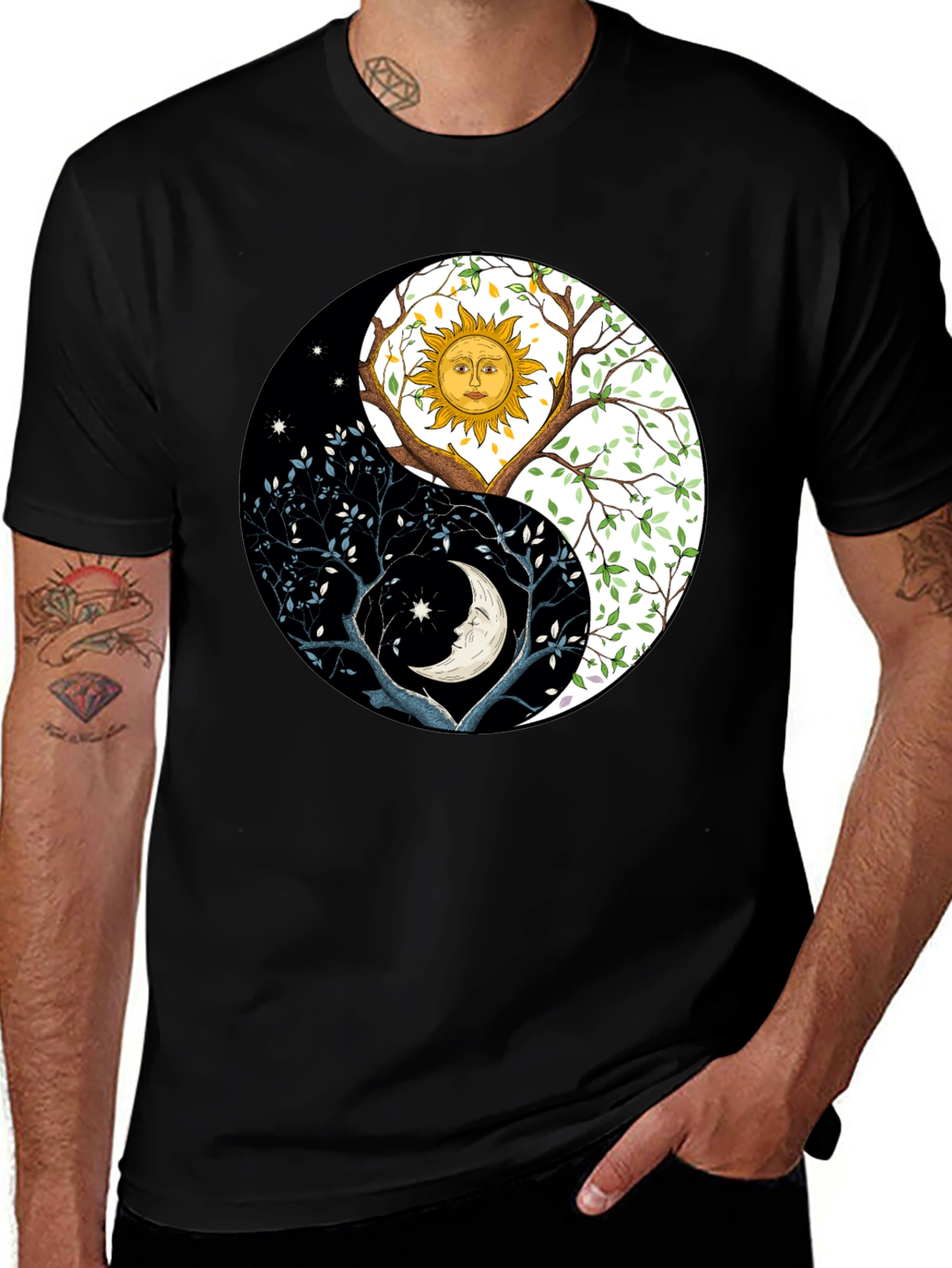 Yin Yang Sun Moon Tree T-Shirt