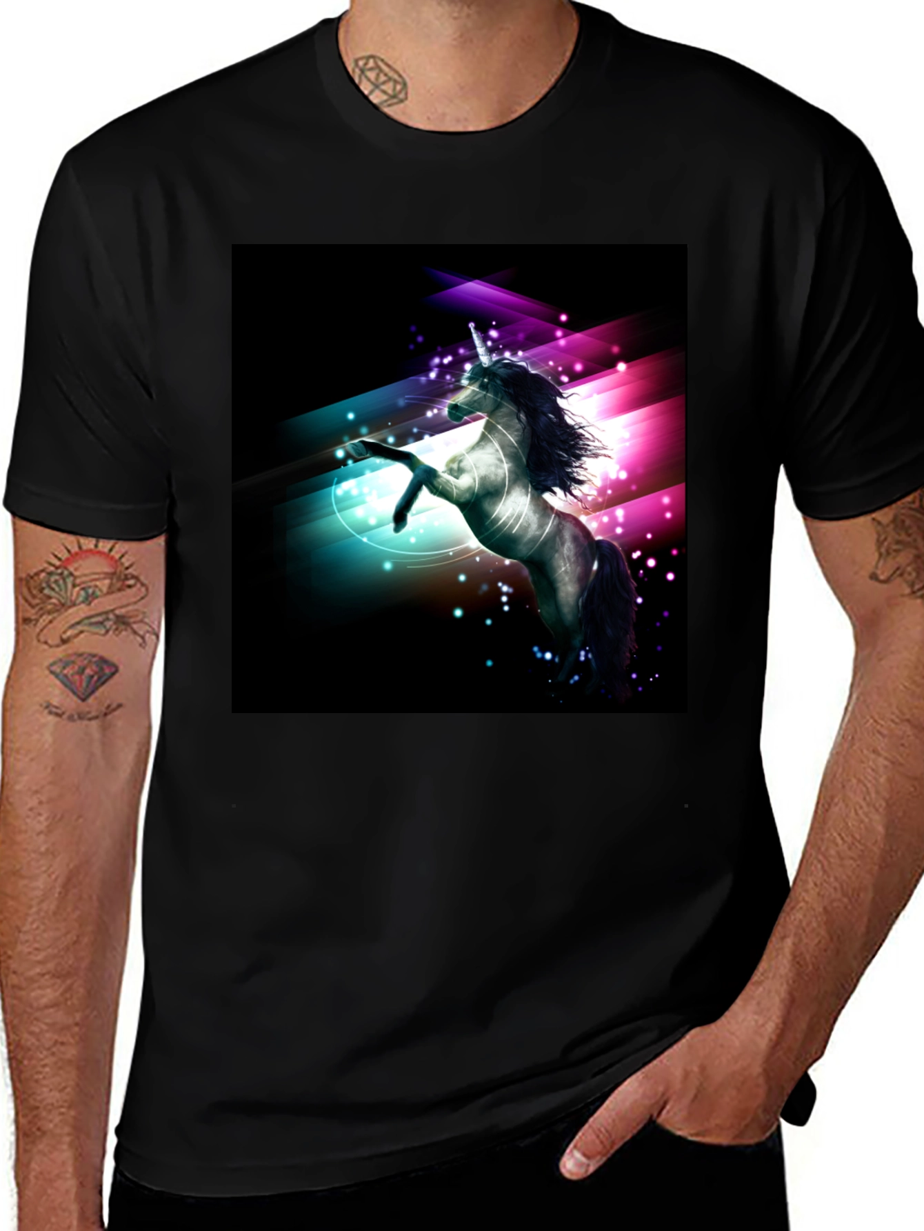 Variant 30 of Unicorn Graphic Black T-Shirt