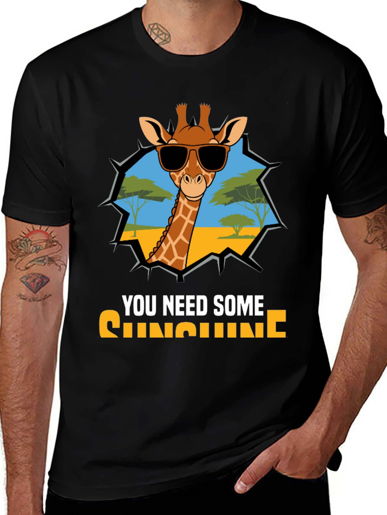 Variant 11 of Cool Giraffe T-Shirt - You Need Sunshine