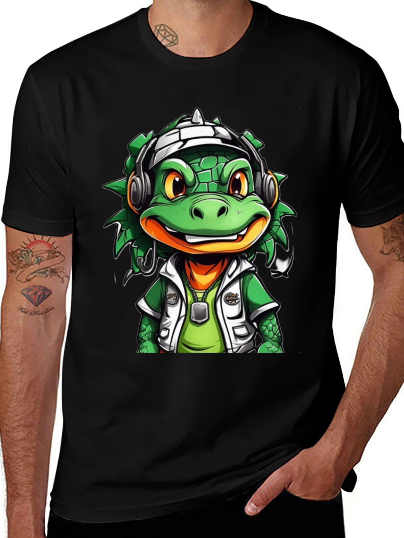 Variant 21 of Cool Cartoon Lizard Graphic T-Shirt