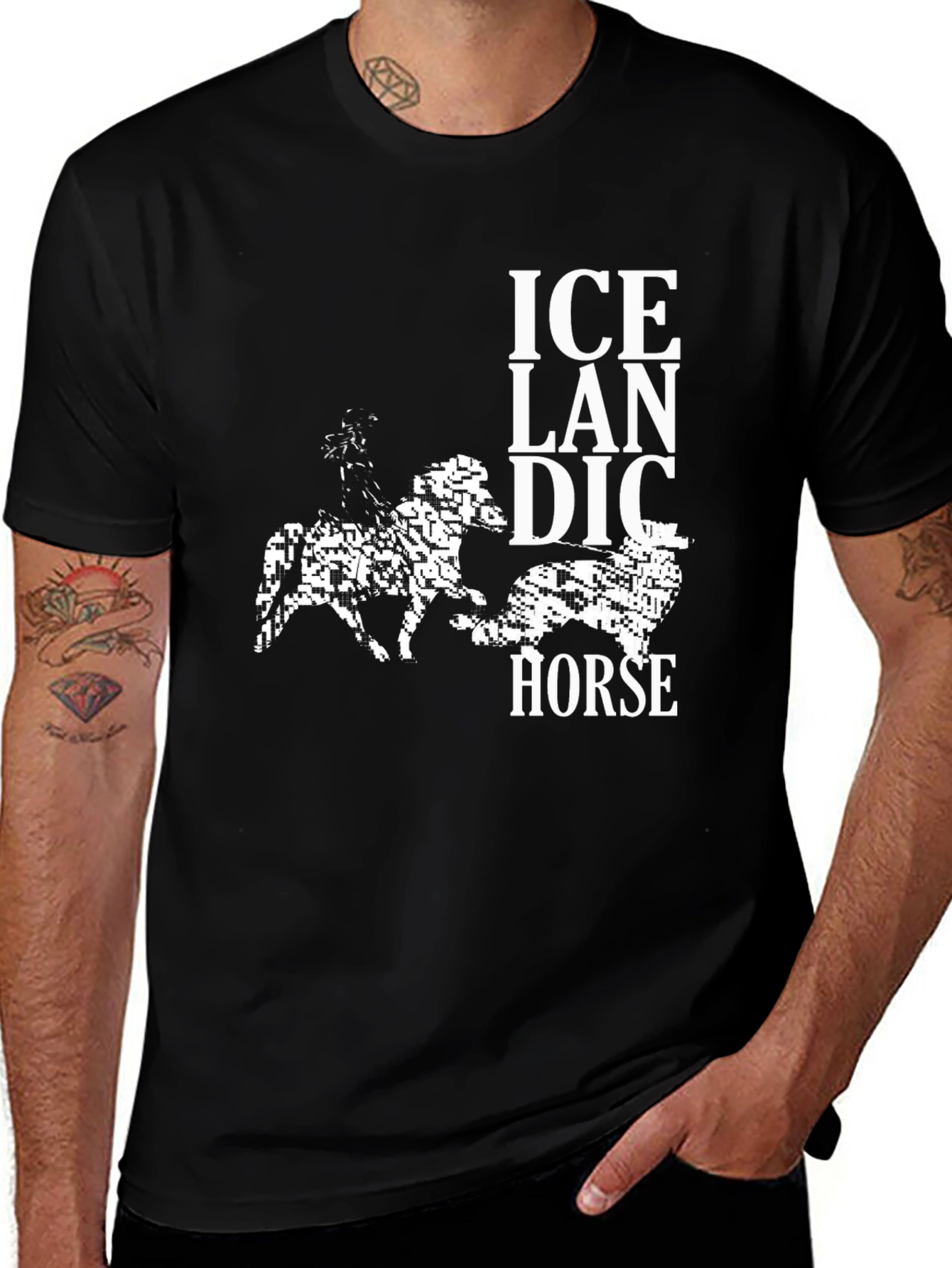 Variant 27 of Icelandic Horse Graphic Tee - Black