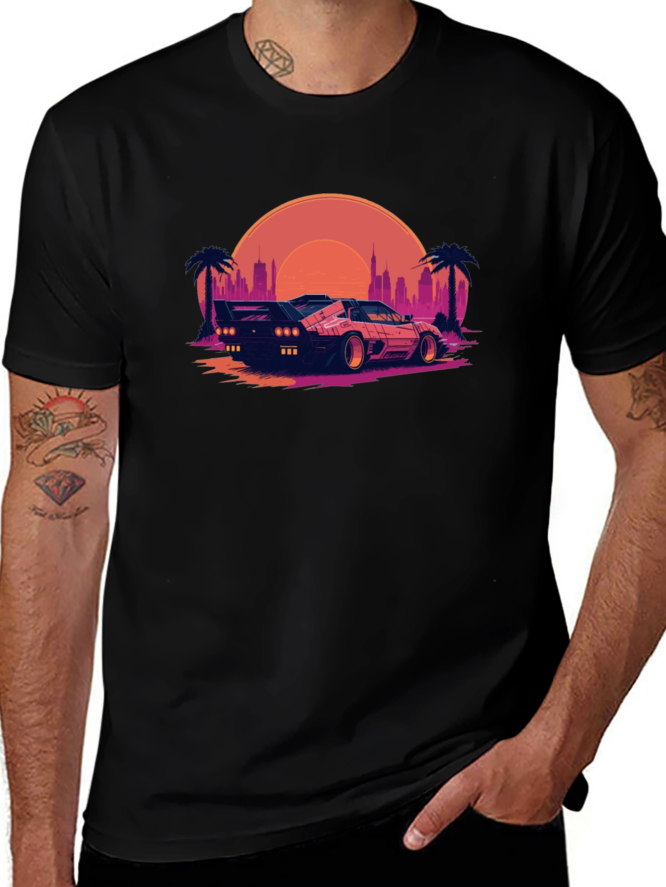 Variant 11 of Retro Wave T-Shirt - Black