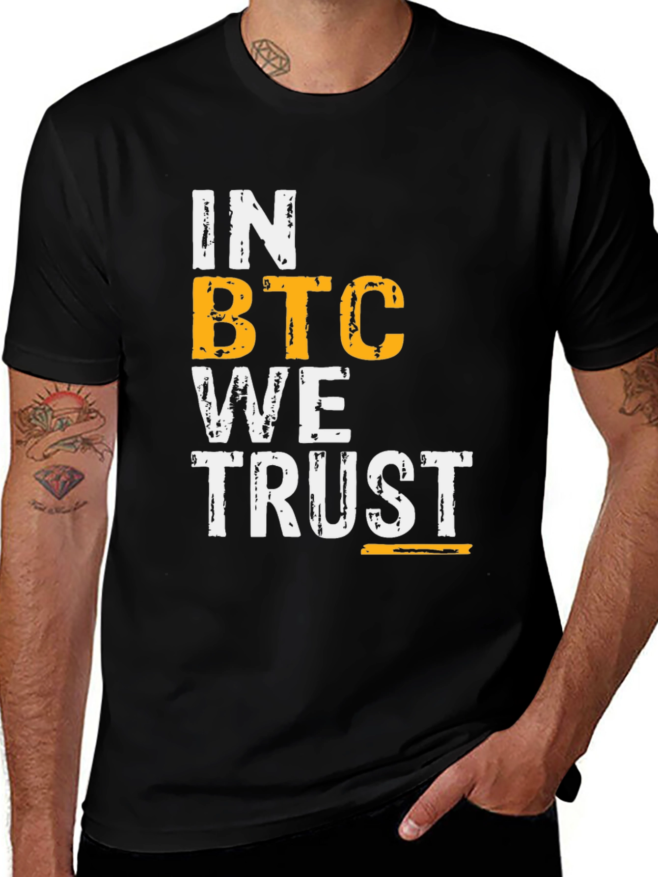 Bitcoin Crypto T-Shirt - "In BTC We Trust" Black Tee