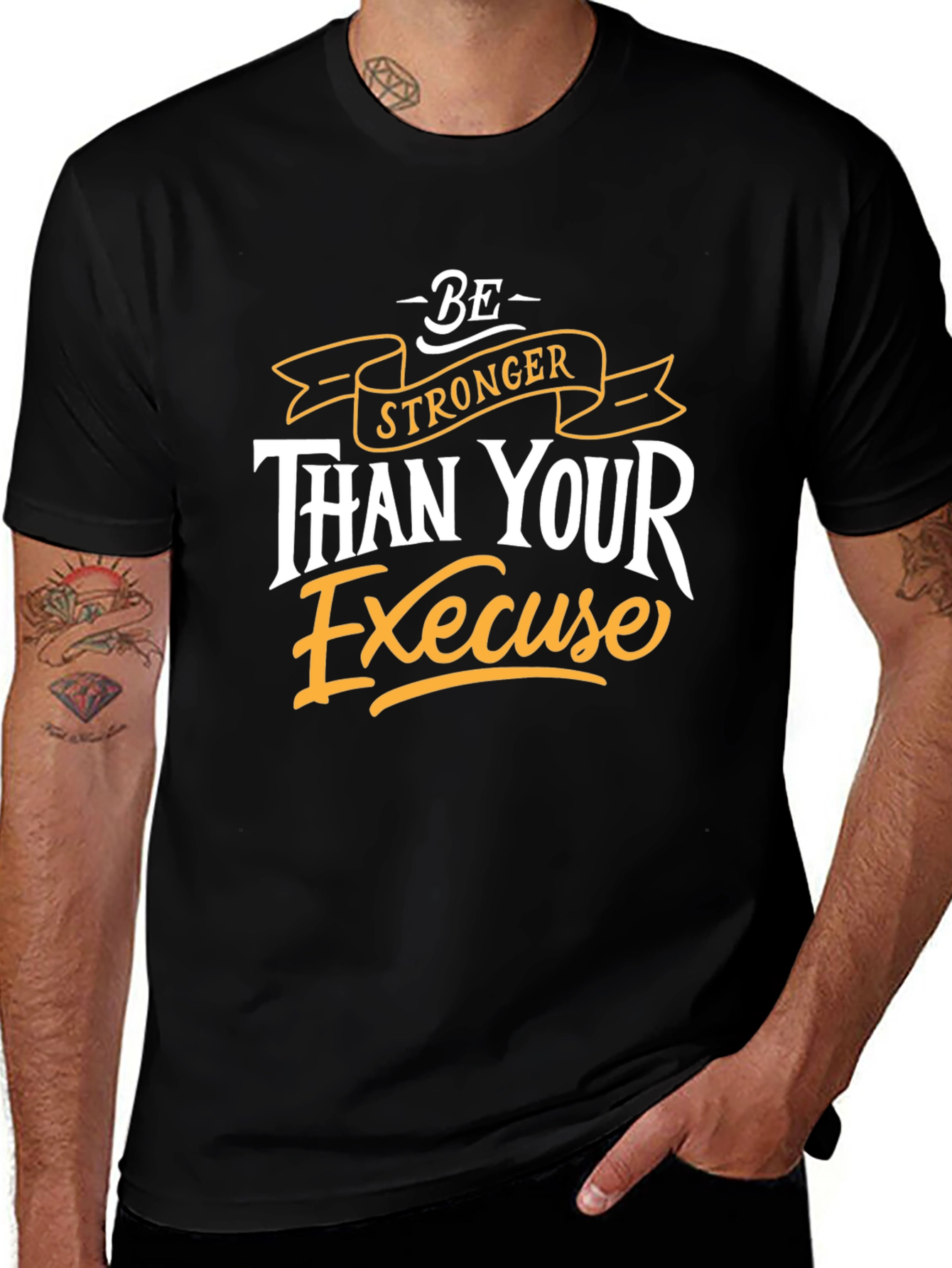 Variant 30 of Motivational Graphic Tee: Be Stronger Than Your Excuse