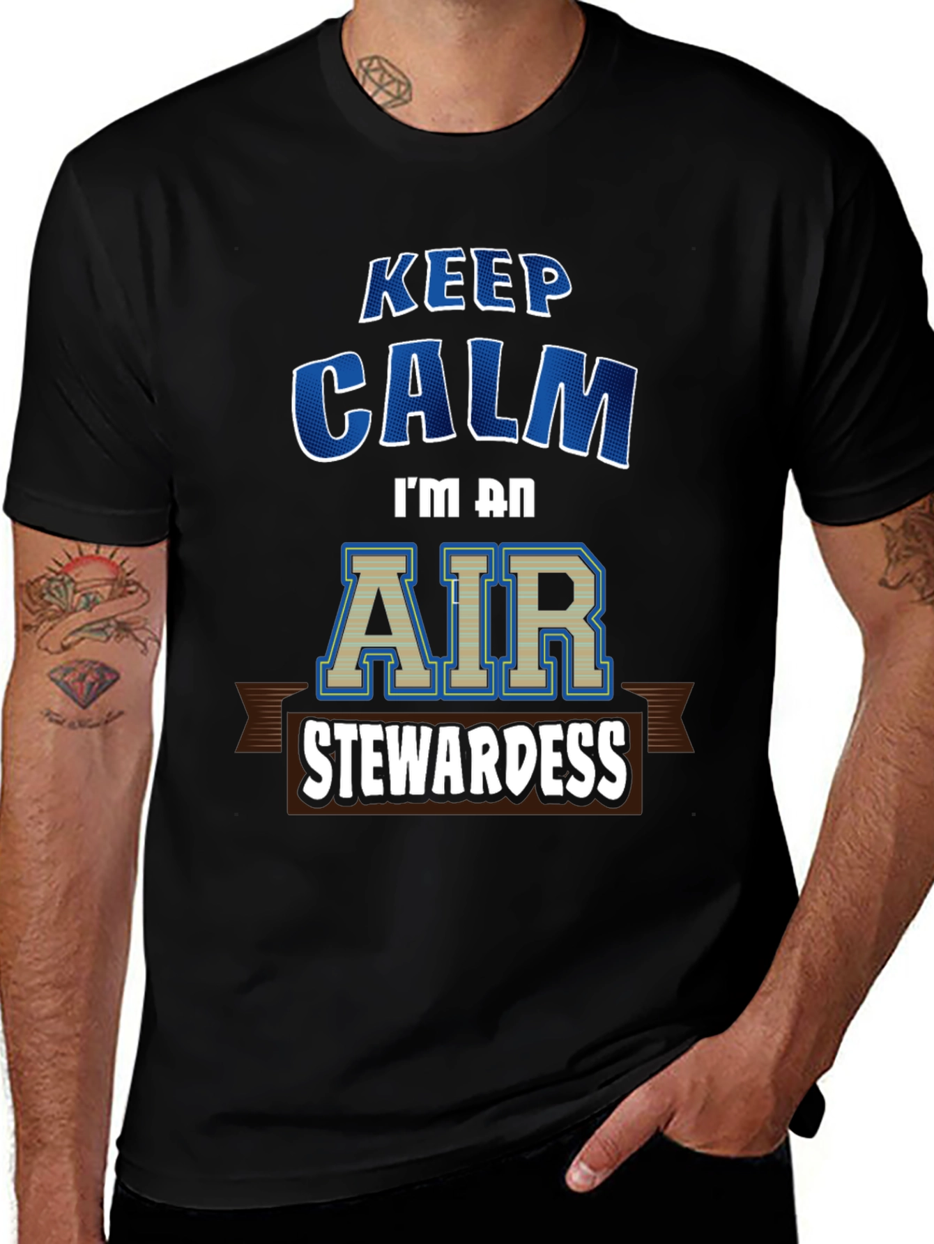 Variant 20 of Keep Calm Air Stewardess T-Shirt