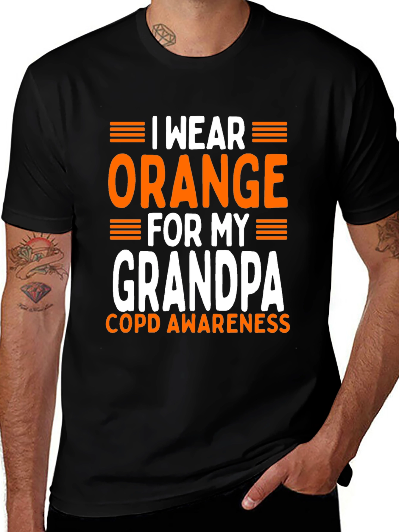 I Wear Orange For My Grandpa COPD Awareness T-Shirt