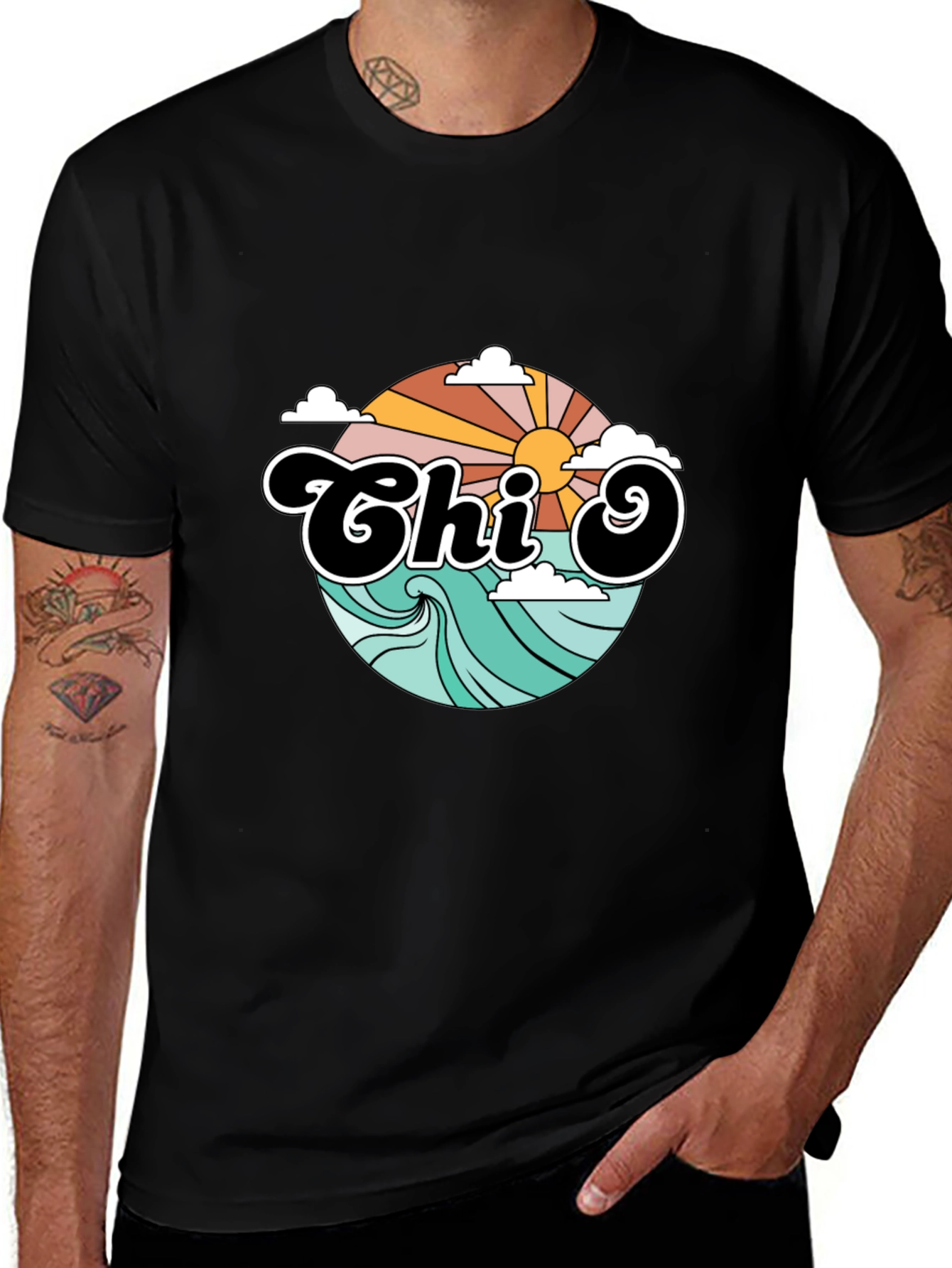 Variant 28 of Retro Chi O Waves T-Shirt