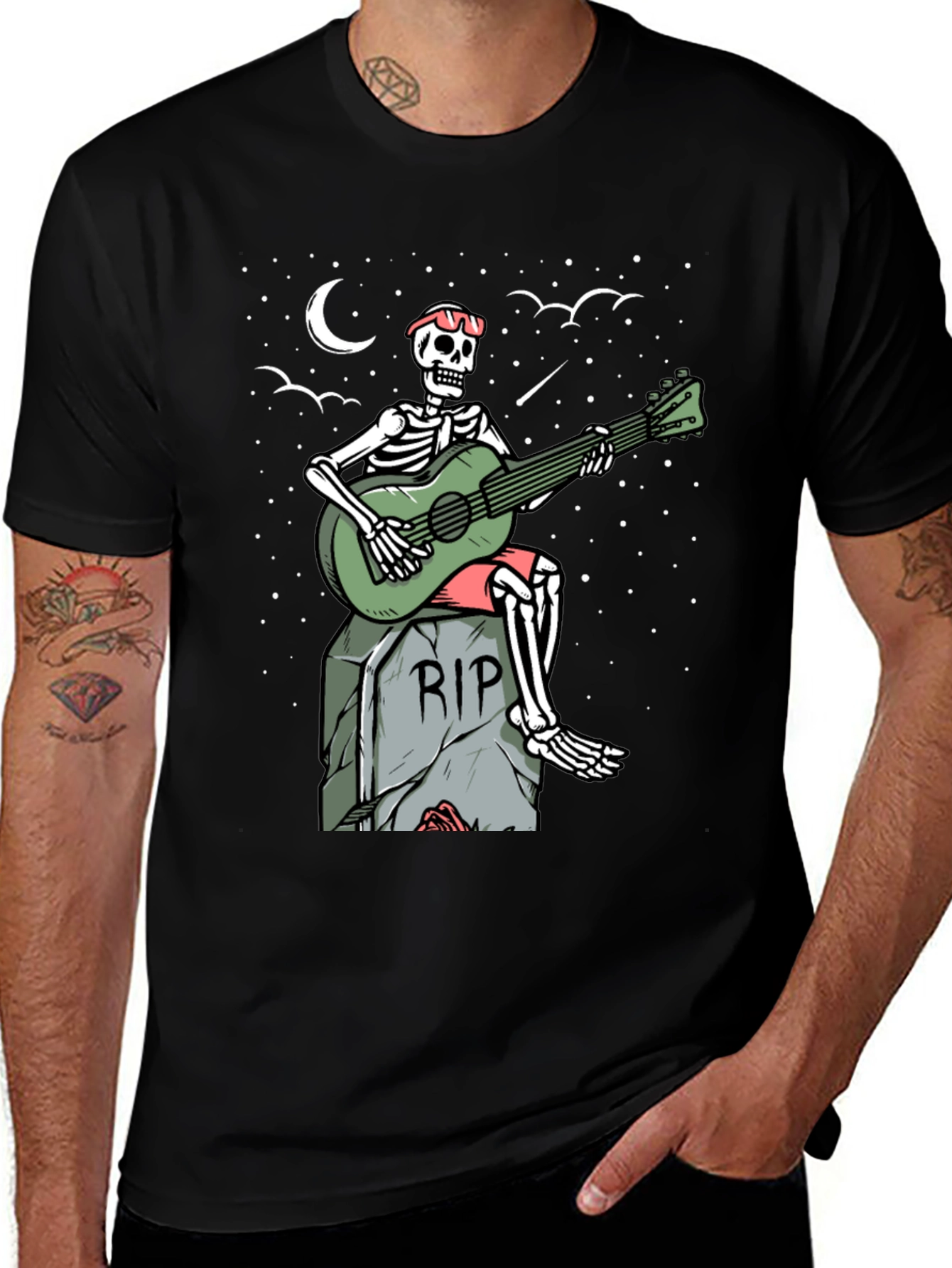 Skeleton Guitarist Graphic Tee