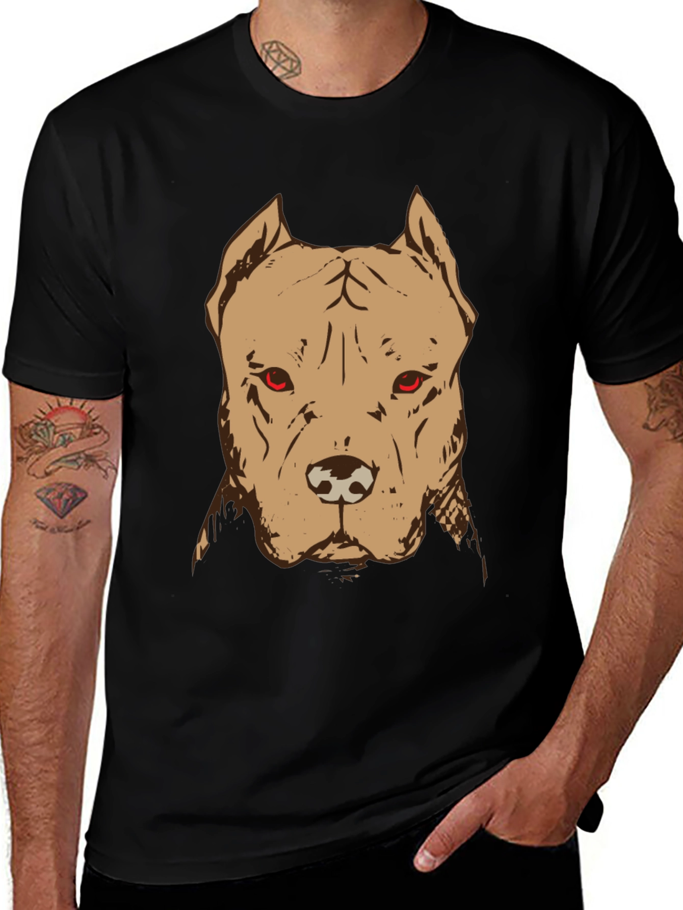Variant 19 of Pitbull Graphic Tee - Bold Black T-Shirt
