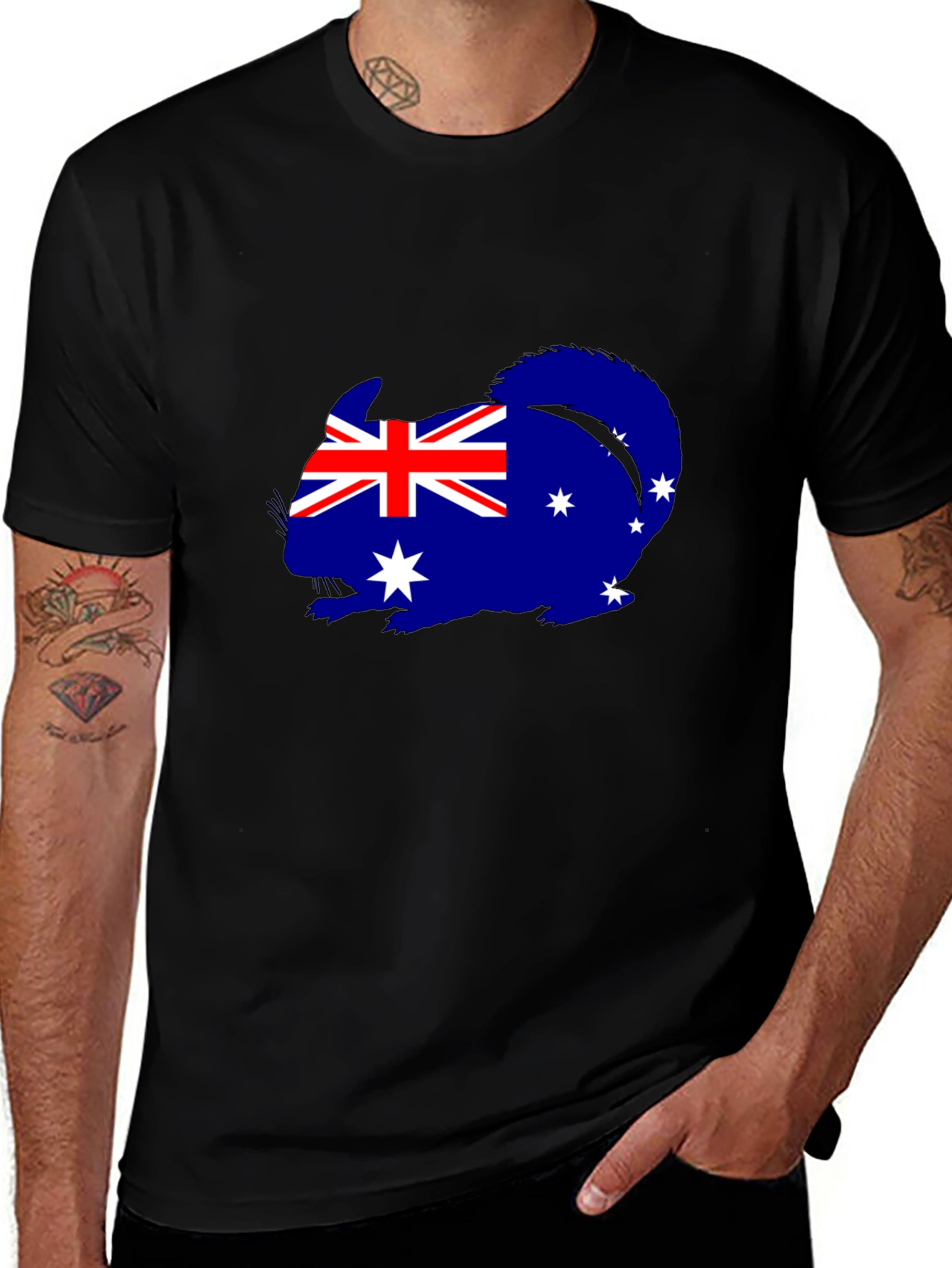 Variant 10 of Australian Flag Chinchilla Graphic Tee
