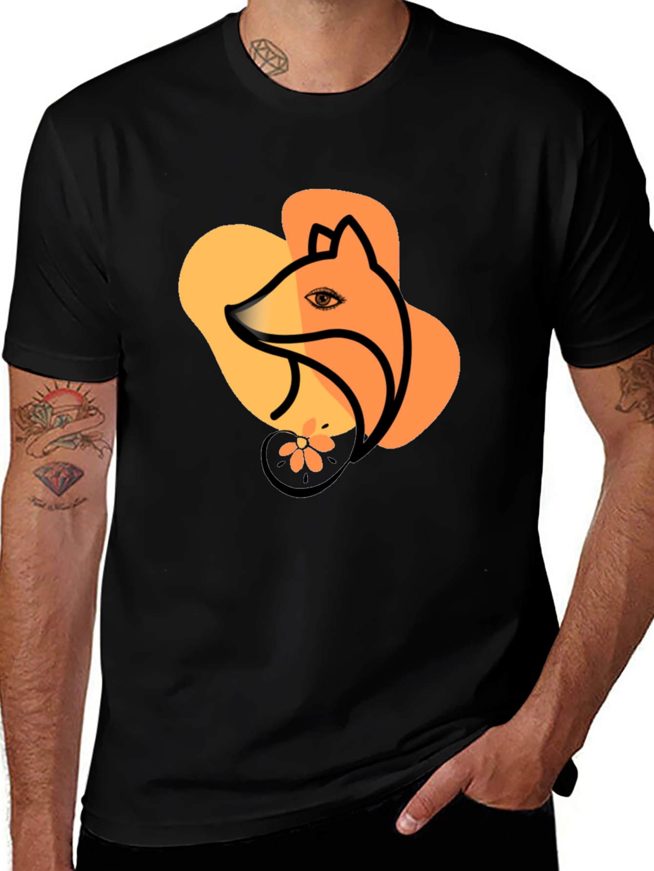 Variant 8 of Fox Graphic Black T-Shirt, Stylish Unisex Tee