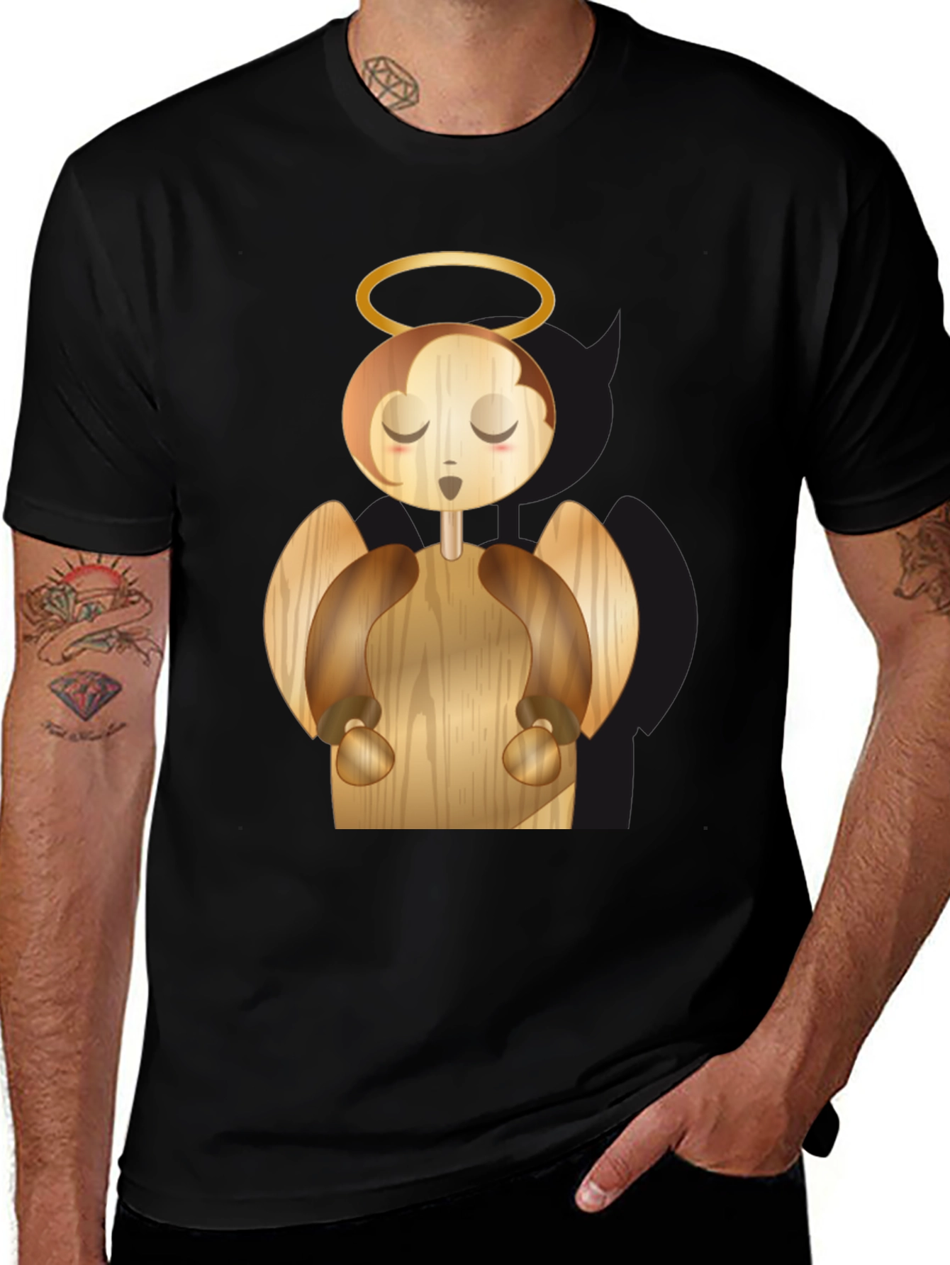 Variant 9 of Angel Graphic Black T-Shirt
