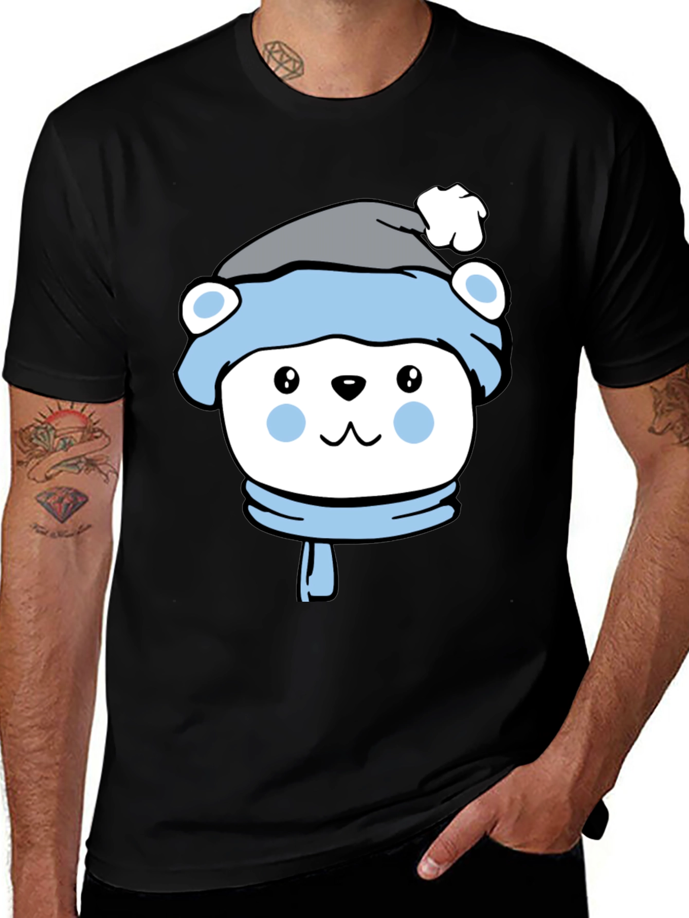 Variant 15 of Cute Bear Winter Hat T-Shirt