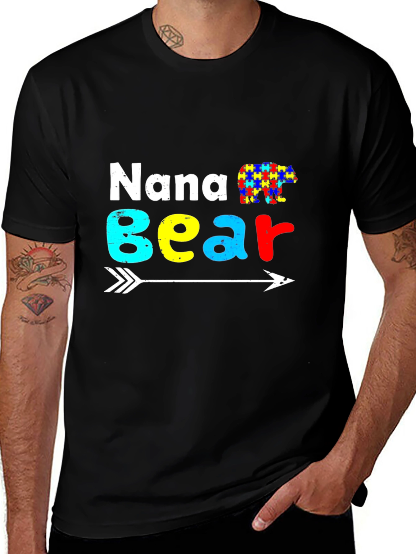 Nana Bear Autism Awareness T-Shirt