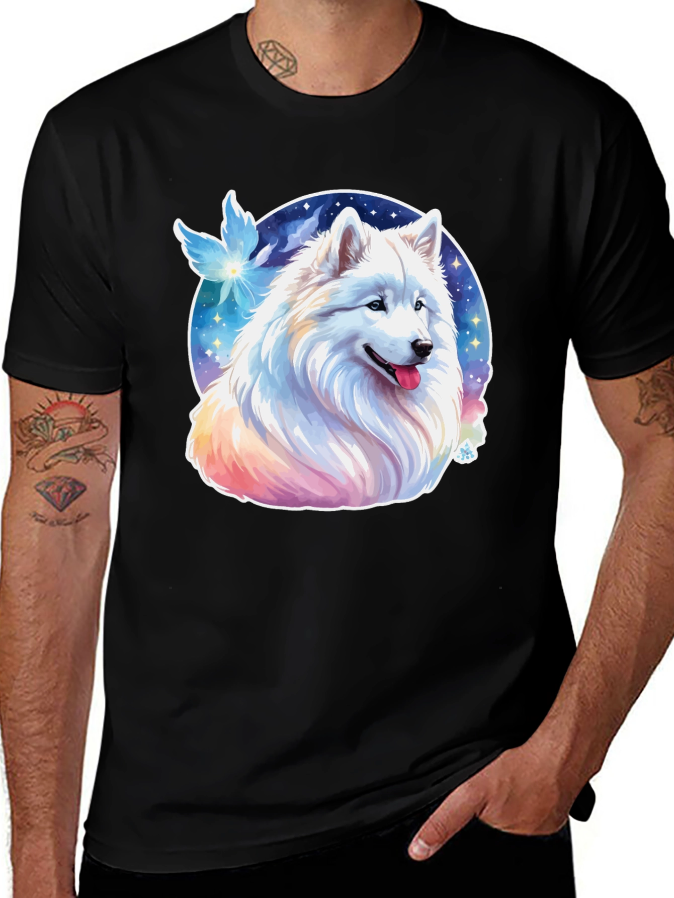 Variant 24 of Dog Lover's Tee: Samoyed in Space Graphic Print