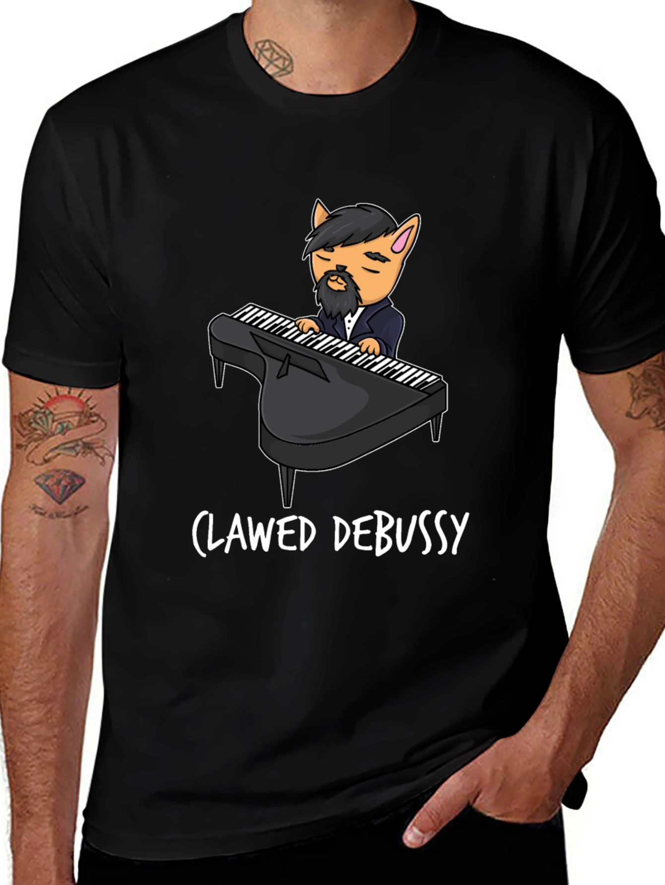 Black Clawed Debussy Graphic Tee main image