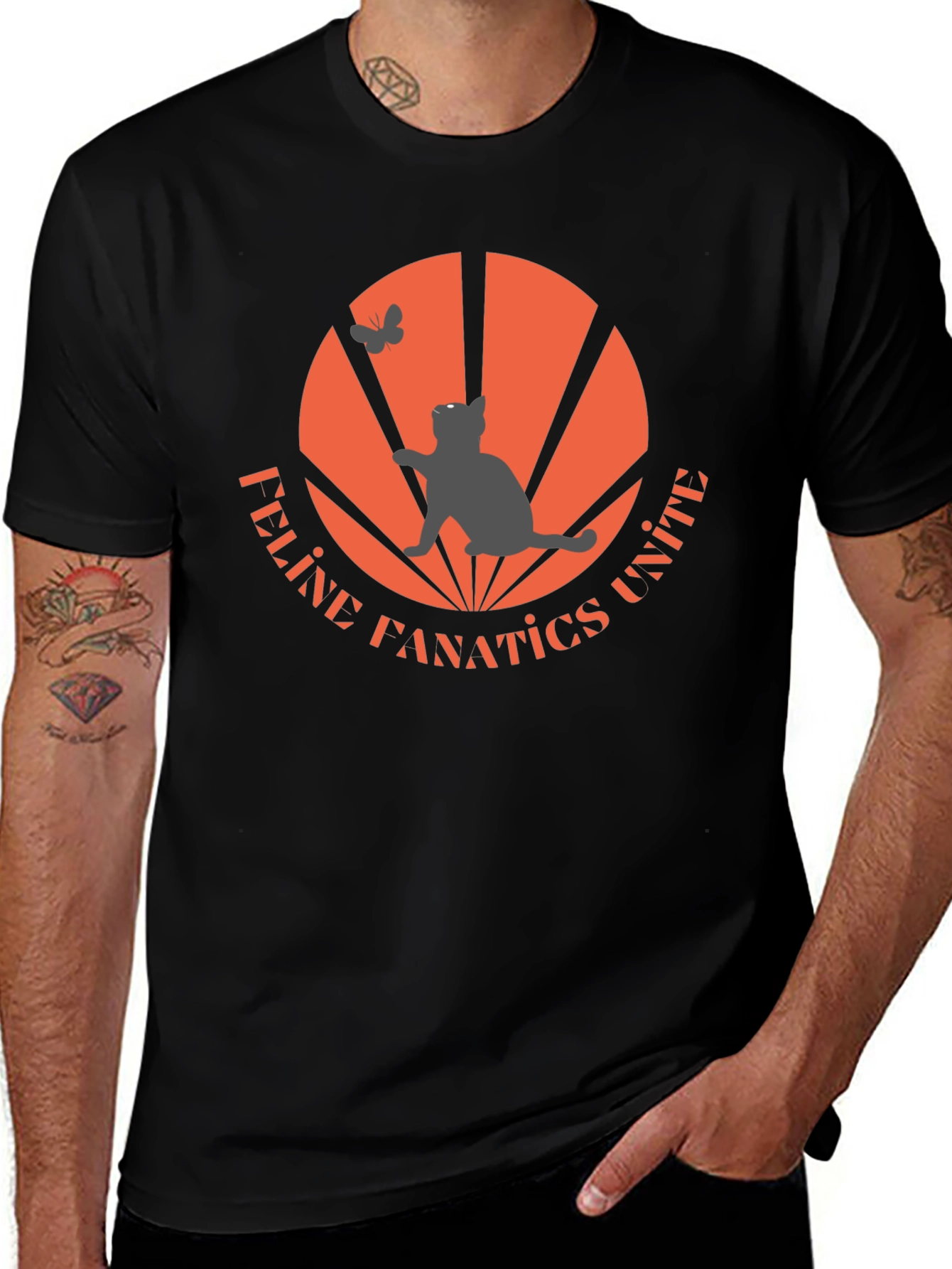 Variant 22 of Feline Fanatics Unite Black T-Shirt