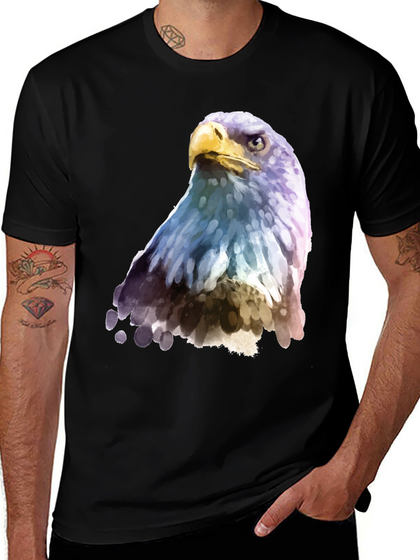 Variant 11 of Eagle Graphic Print Black T-Shirt