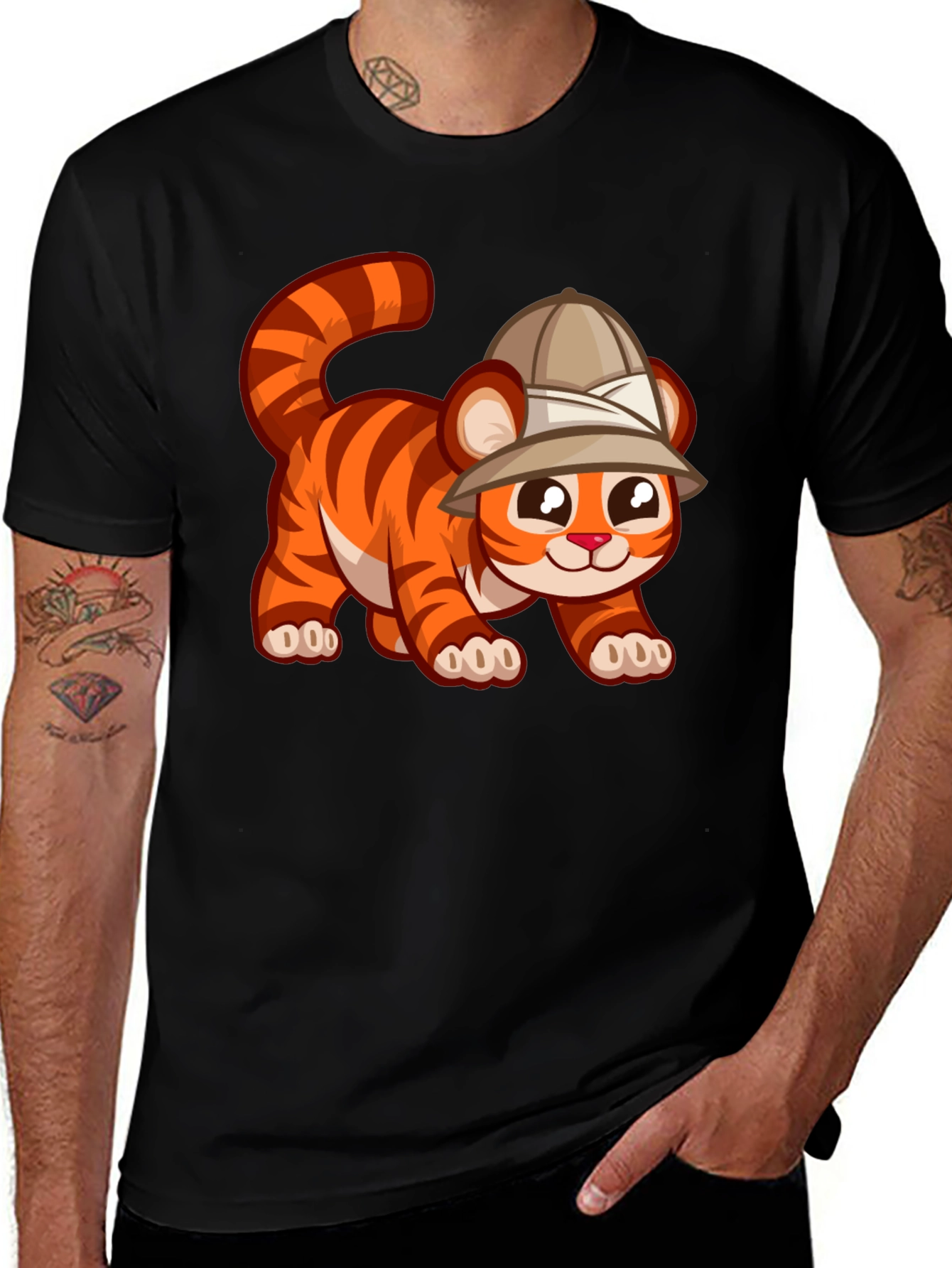 Variant 27 of Cute Safari Tiger Graphic Tee