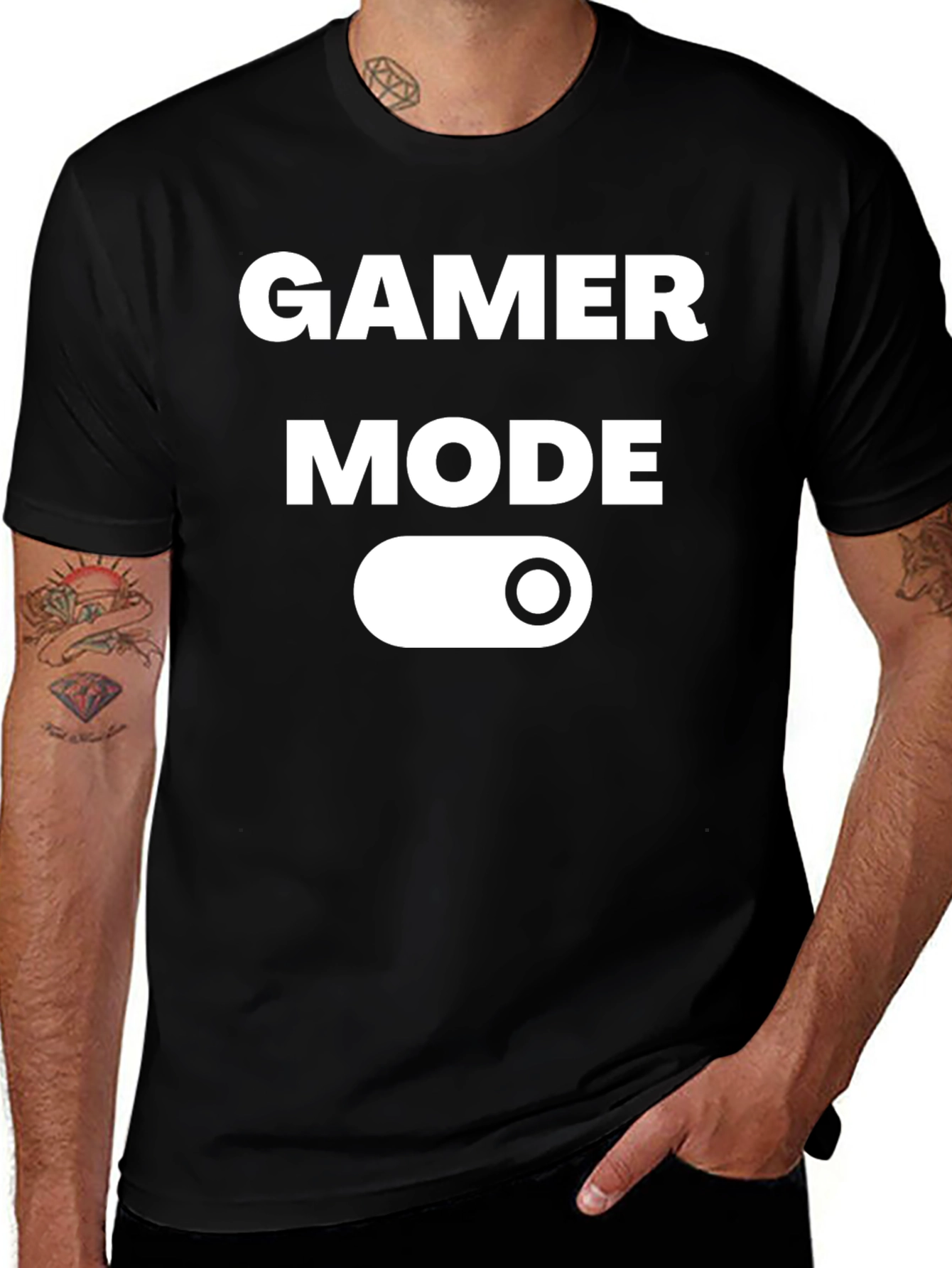 Variant 7 of Gamer Mode On T-Shirt - Black Gaming Tee