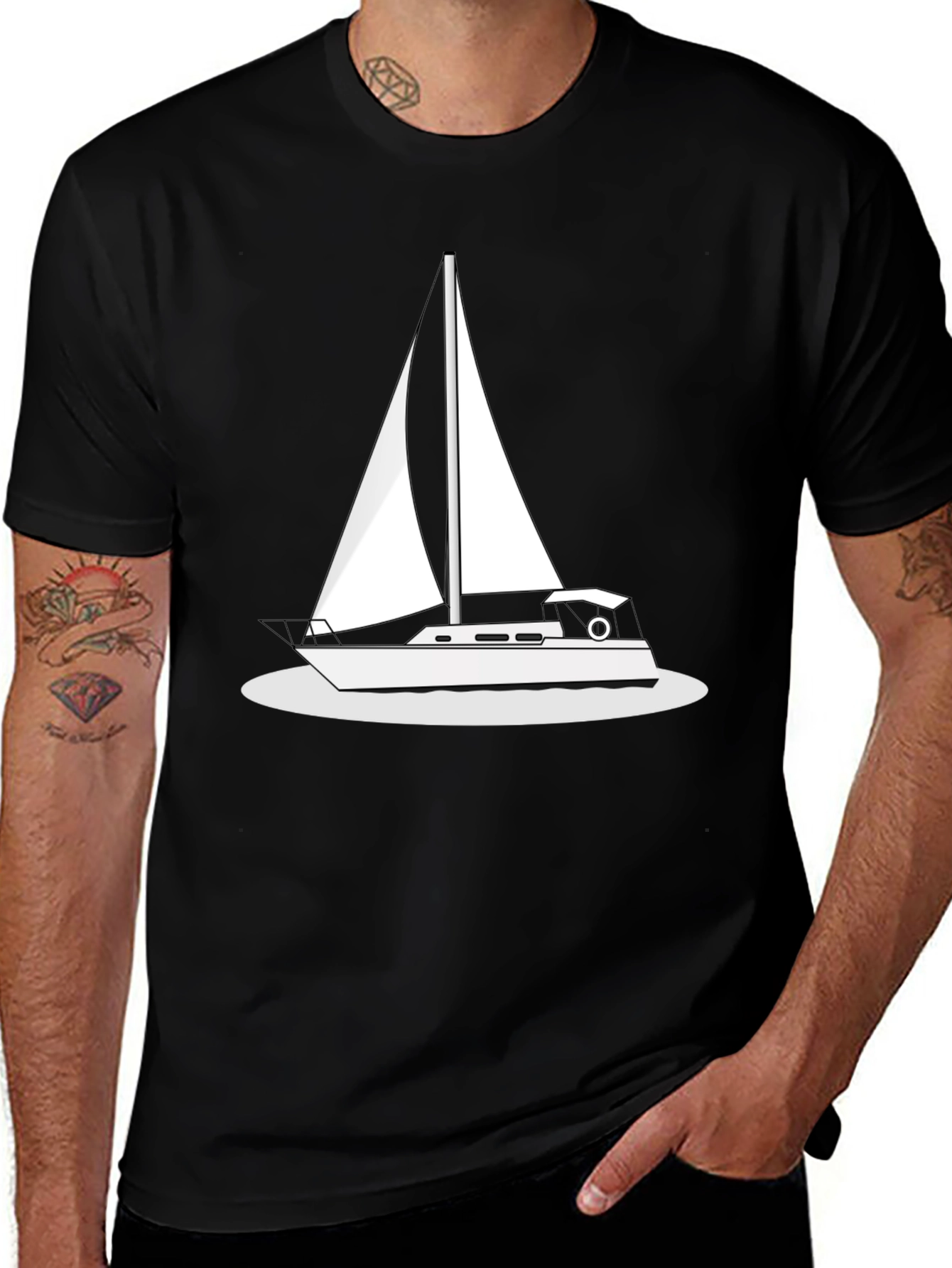Variant 7 of Sailboat Graphic Tee - Classic Boating Style