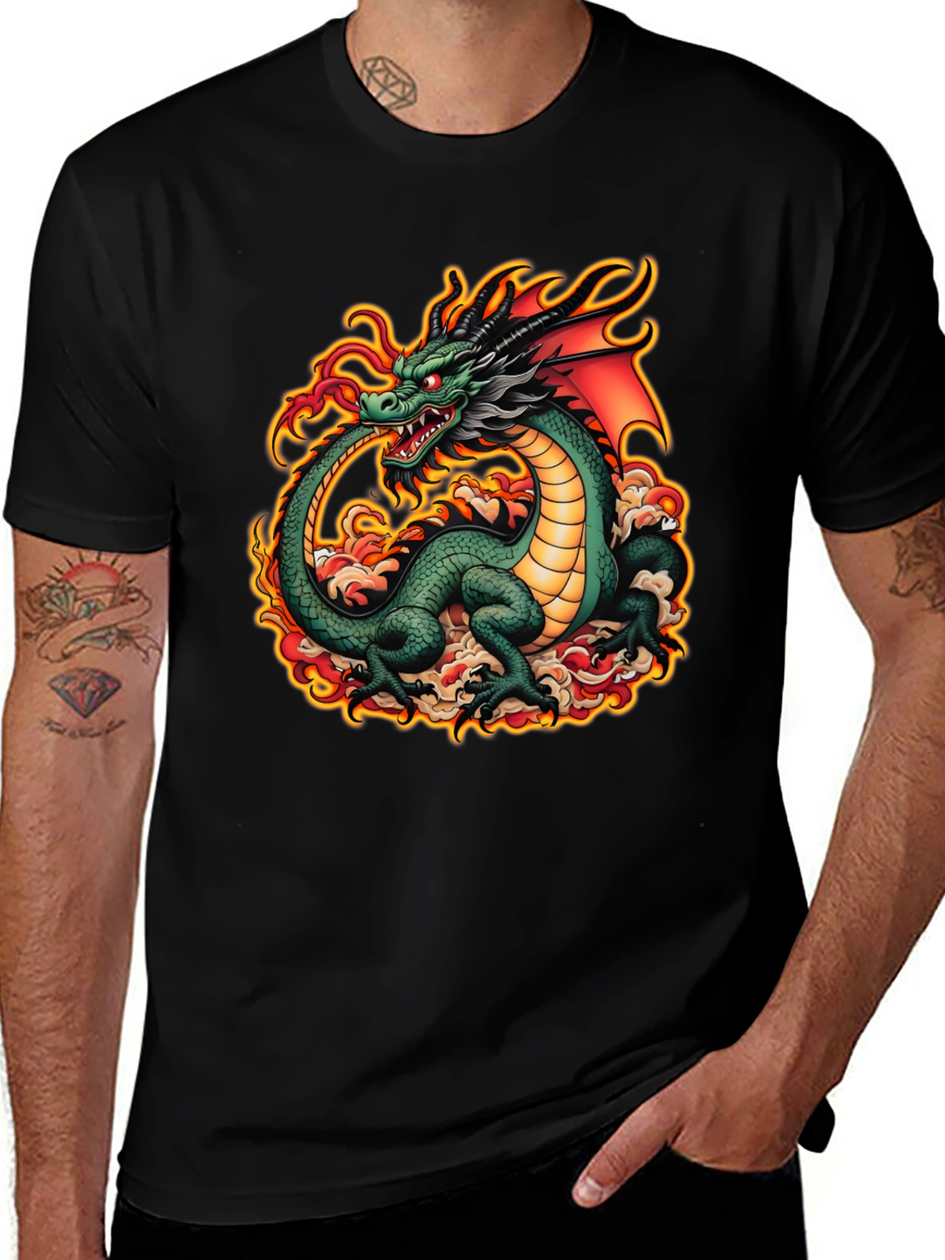 Variant 27 of Dragon Graphic Tee - Bold Fantasy Design