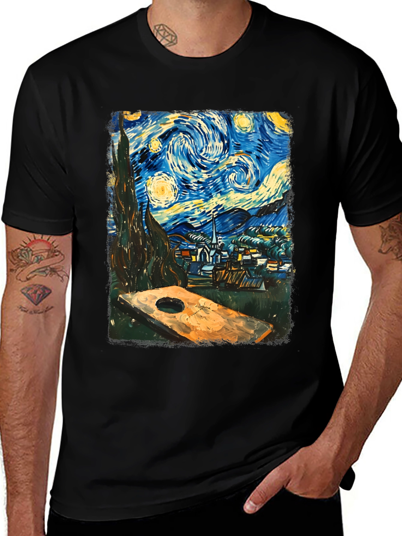 Variant 10 of Starry Night Cornhole T-Shirt
