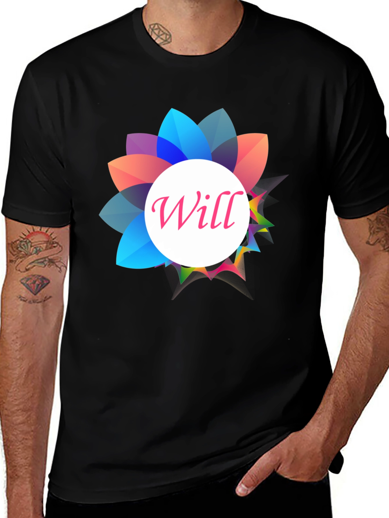 Variant 28 of Will Custom Name Floral T-Shirt