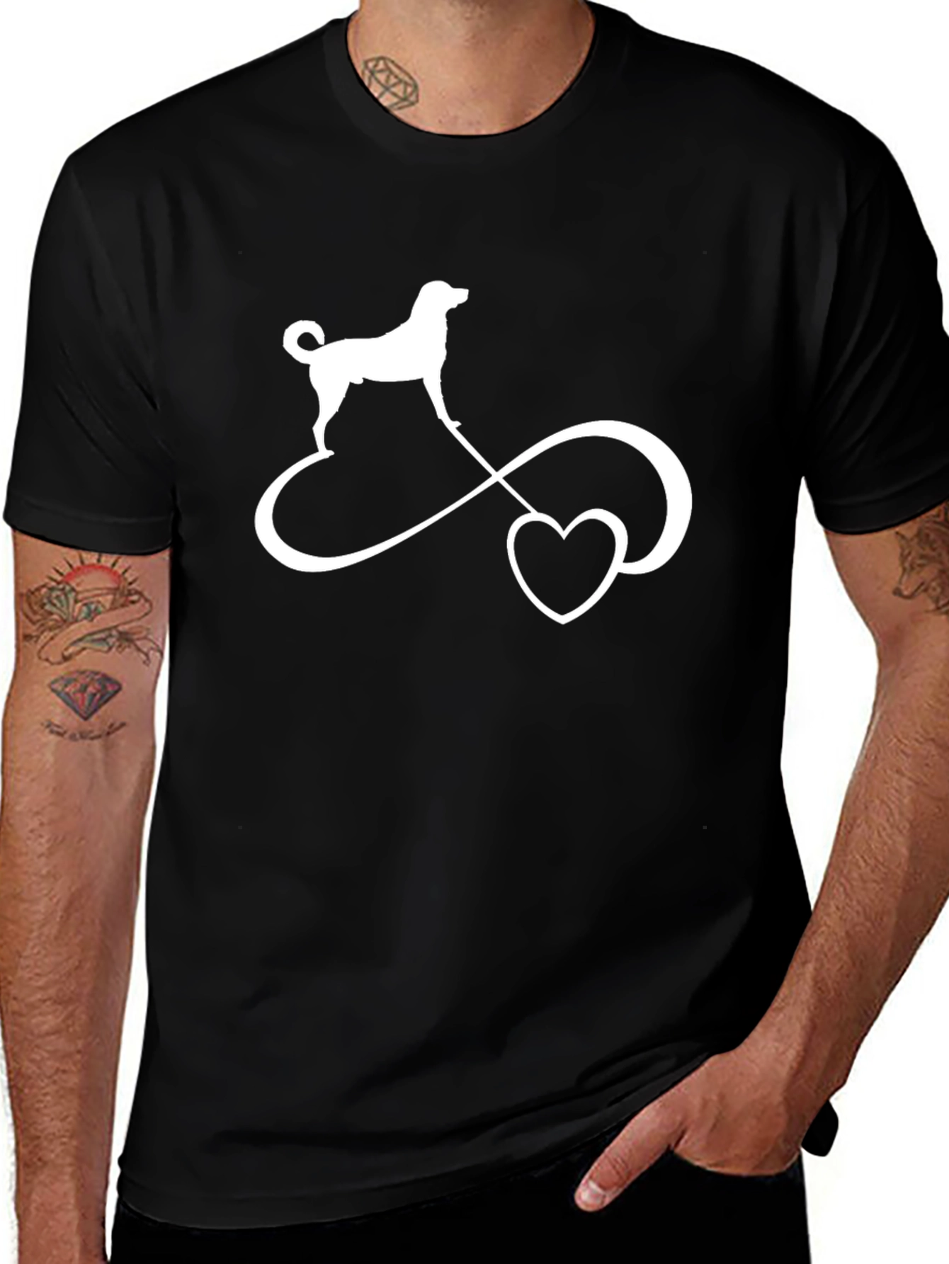 Variant 23 of Dog Love Infinity Symbol Black T-Shirt