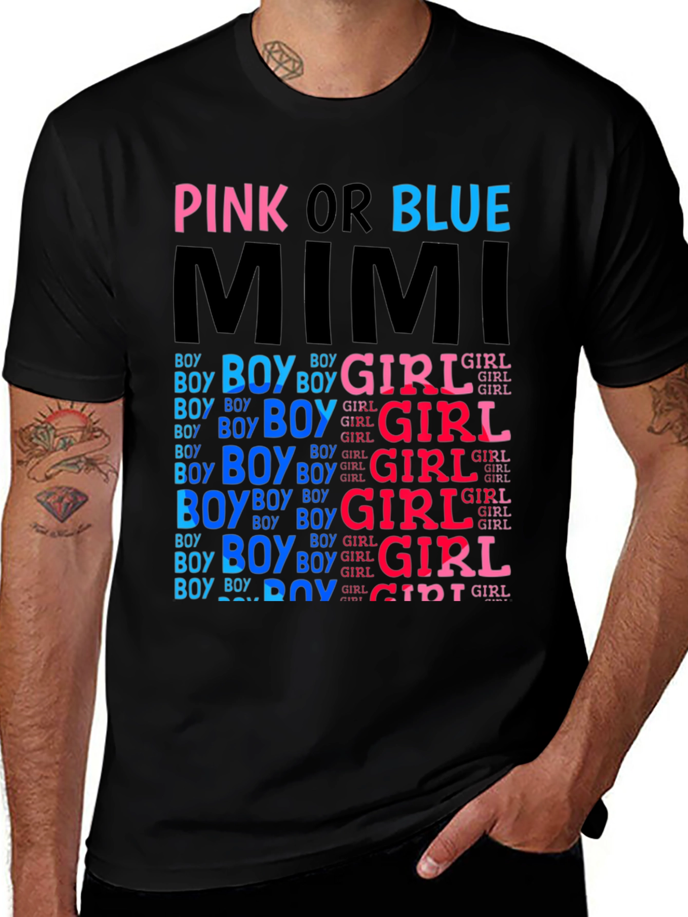 Pink or Blue Gender Reveal T-Shirt - Mimi