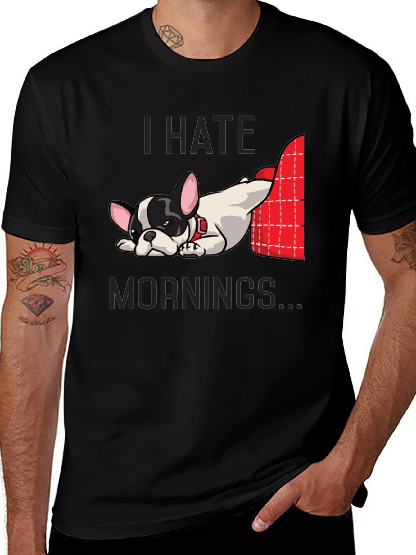 Variant 15 of I Hate Mornings Dog Graphic Tee