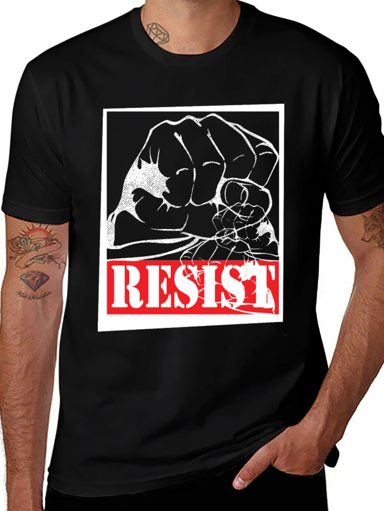 Resist Graphic Tee - Black Cotton Activism Shirt